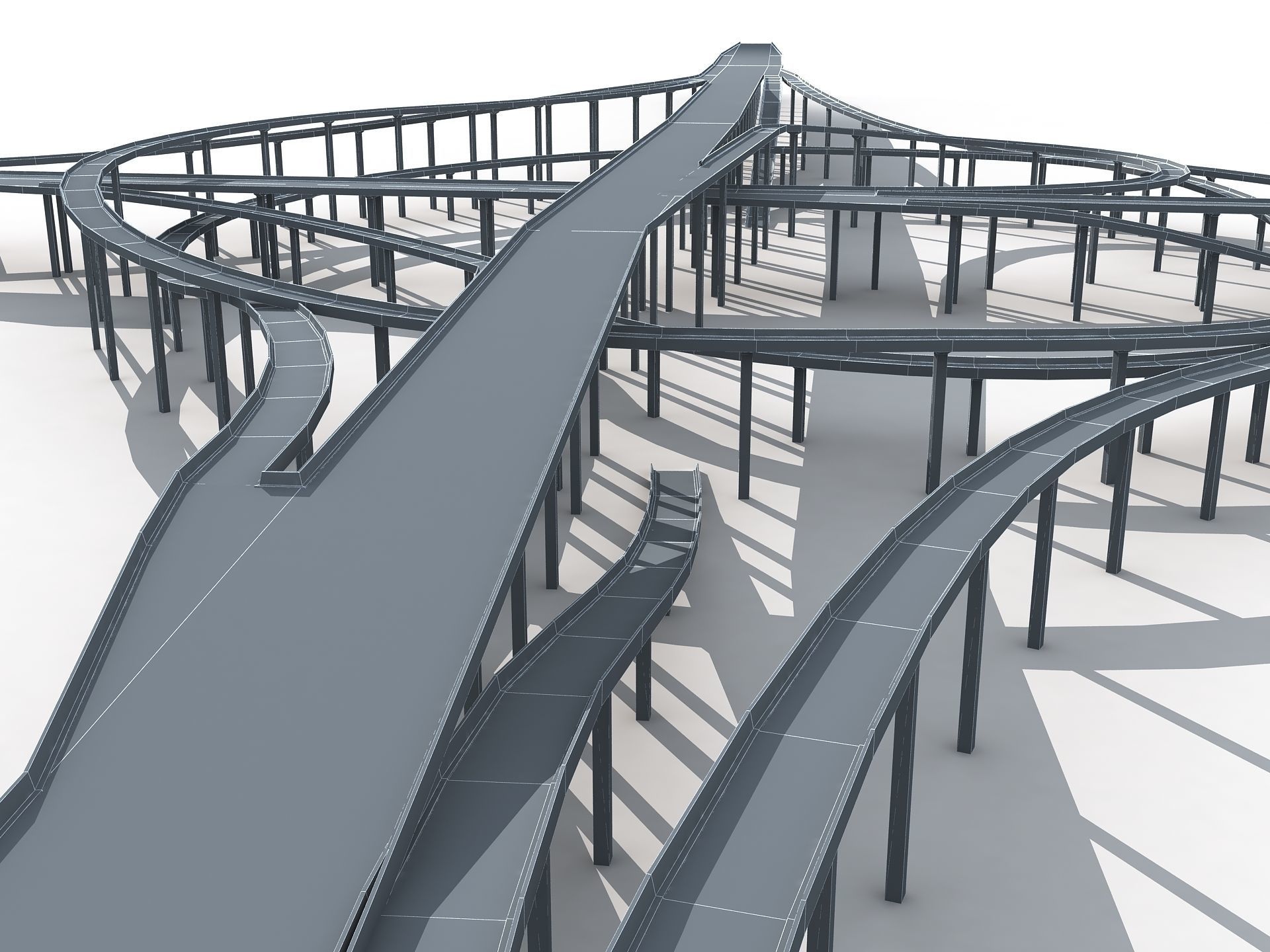 Highway Road Viaduct Flyover-08 3D model_4