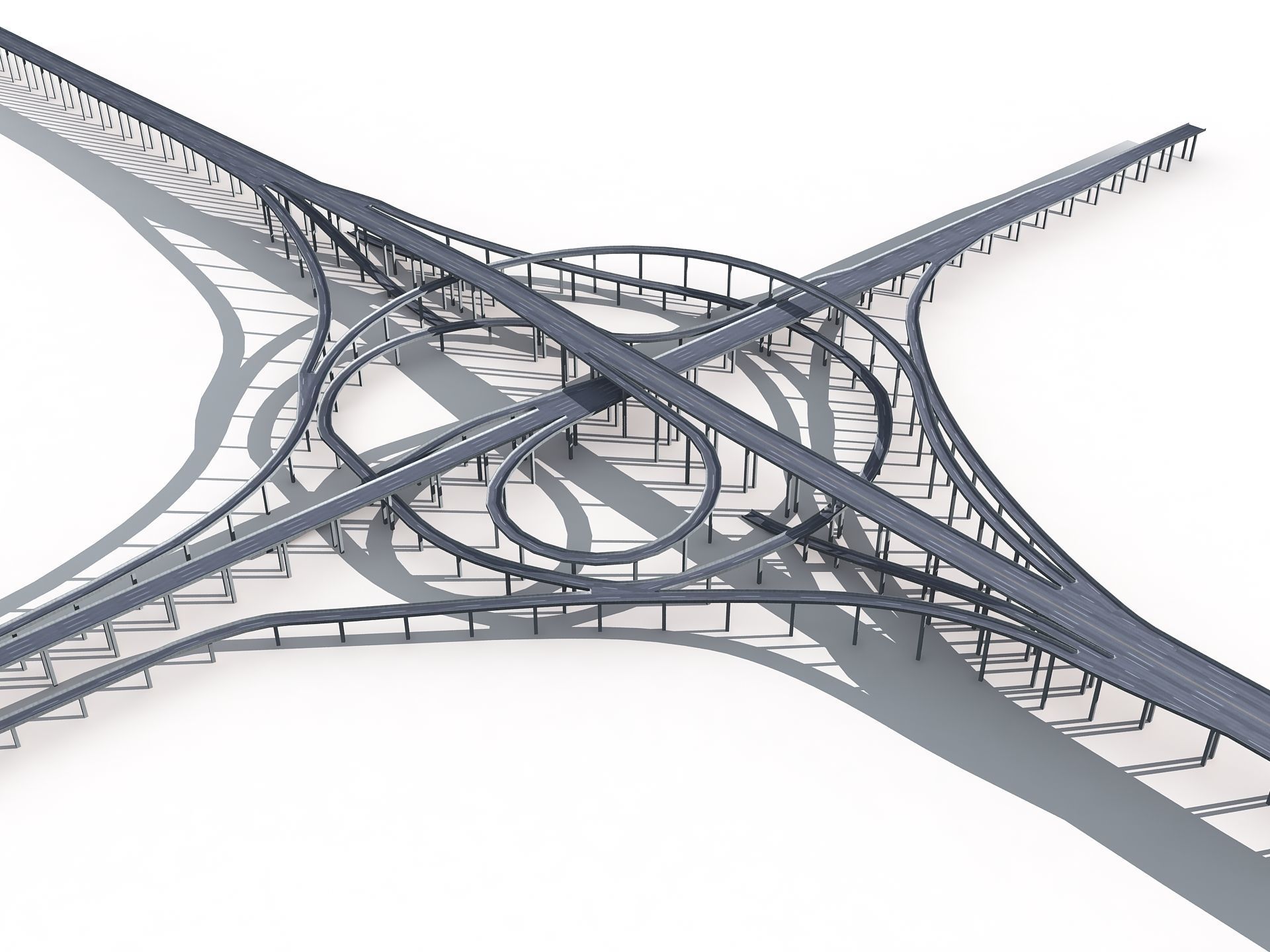 Highway Road Viaduct Flyover-08 3D model_17
