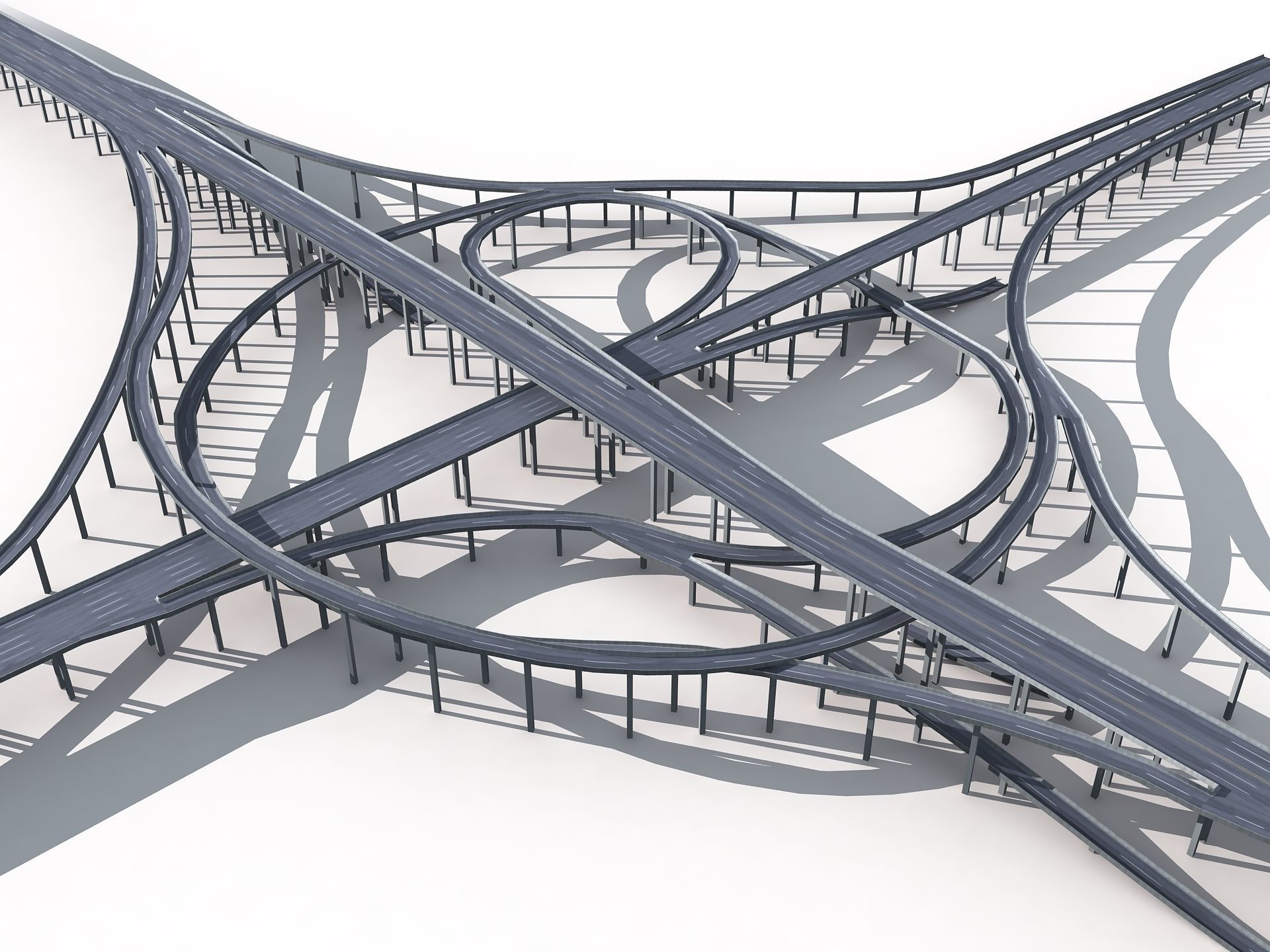 Highway Road Viaduct Flyover-08 3D model_14