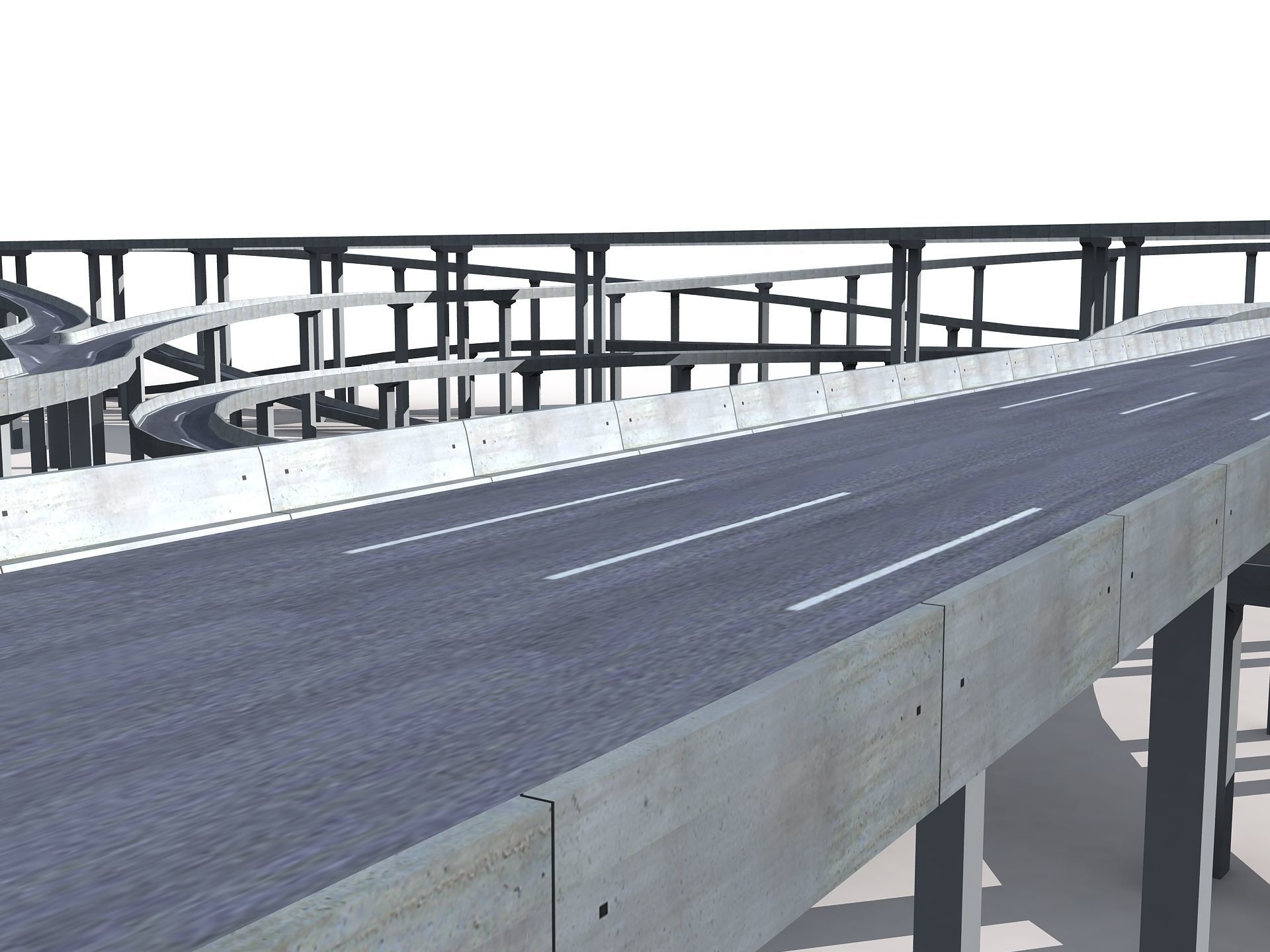 Highway Road Viaduct Flyover-08 3D model_9