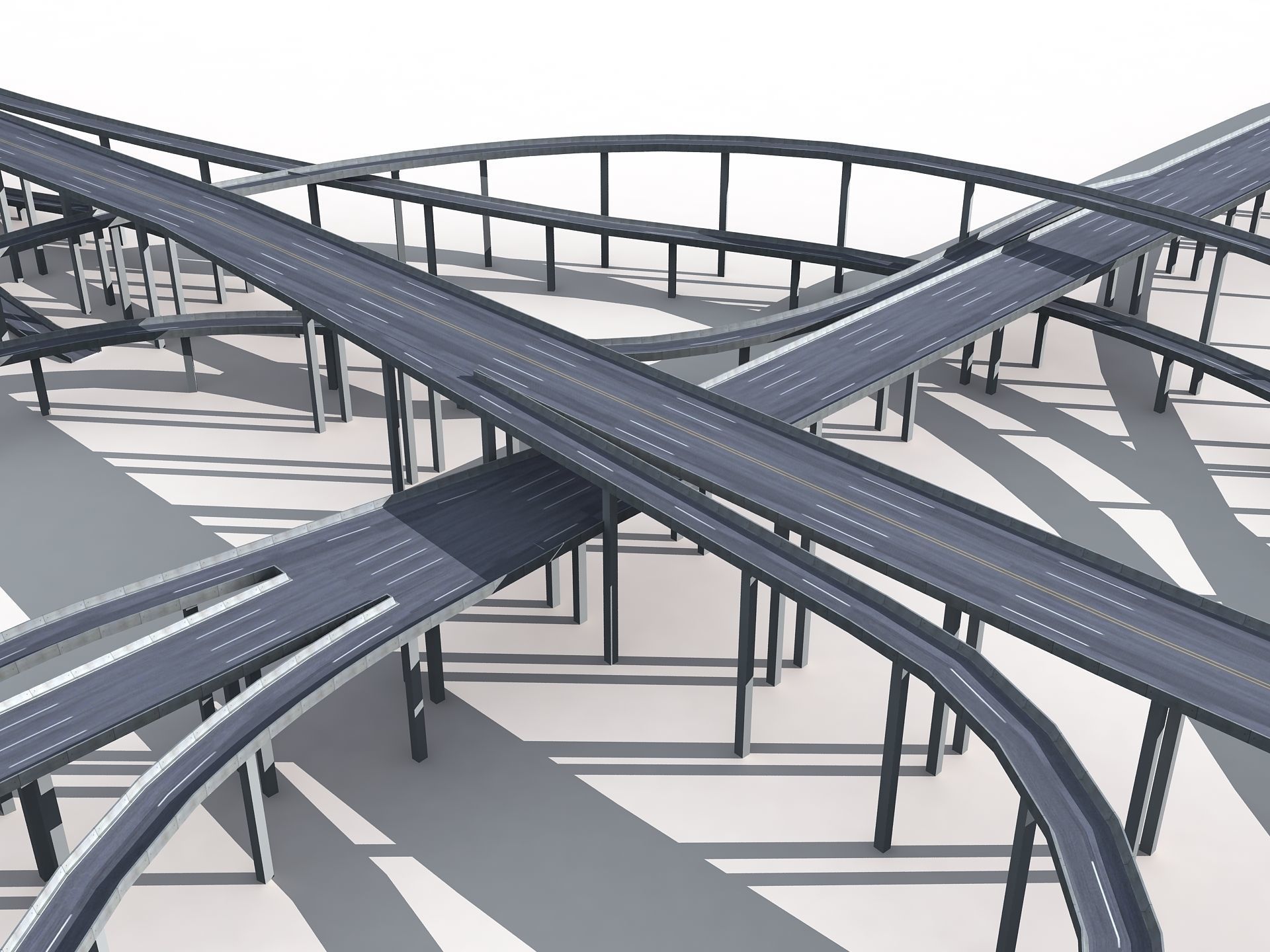 Highway Road Viaduct Flyover-08 3D model_20
