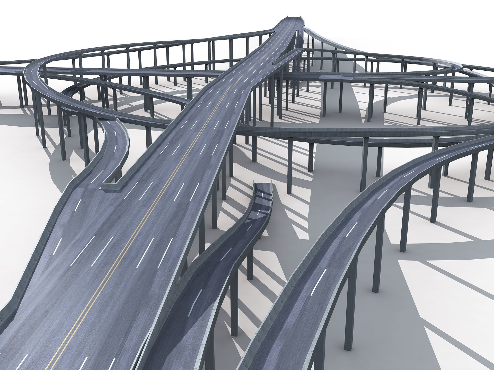 Highway Road Viaduct Flyover-08 3D model_5