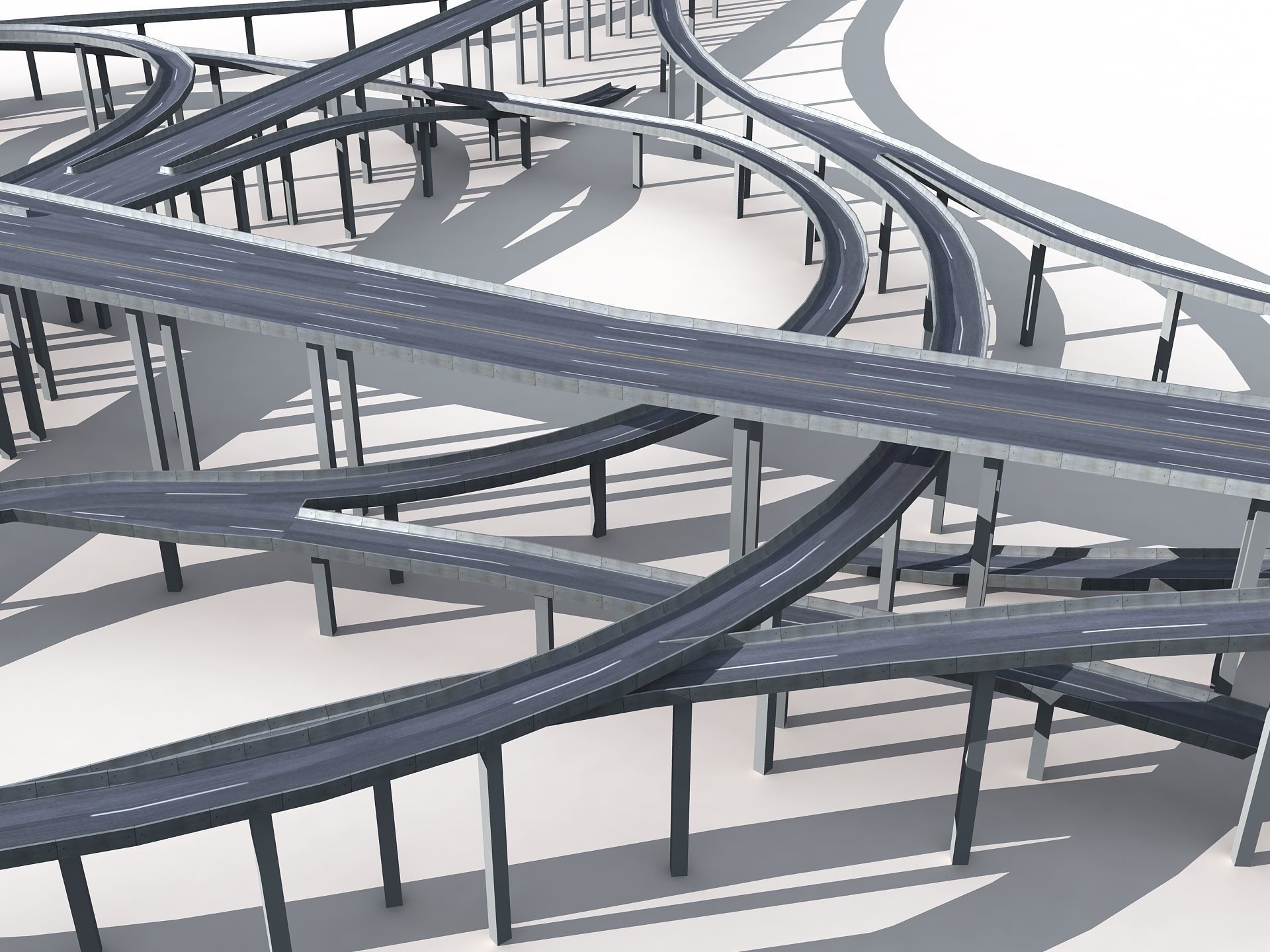 Highway Road Viaduct Flyover-08 3D model_8