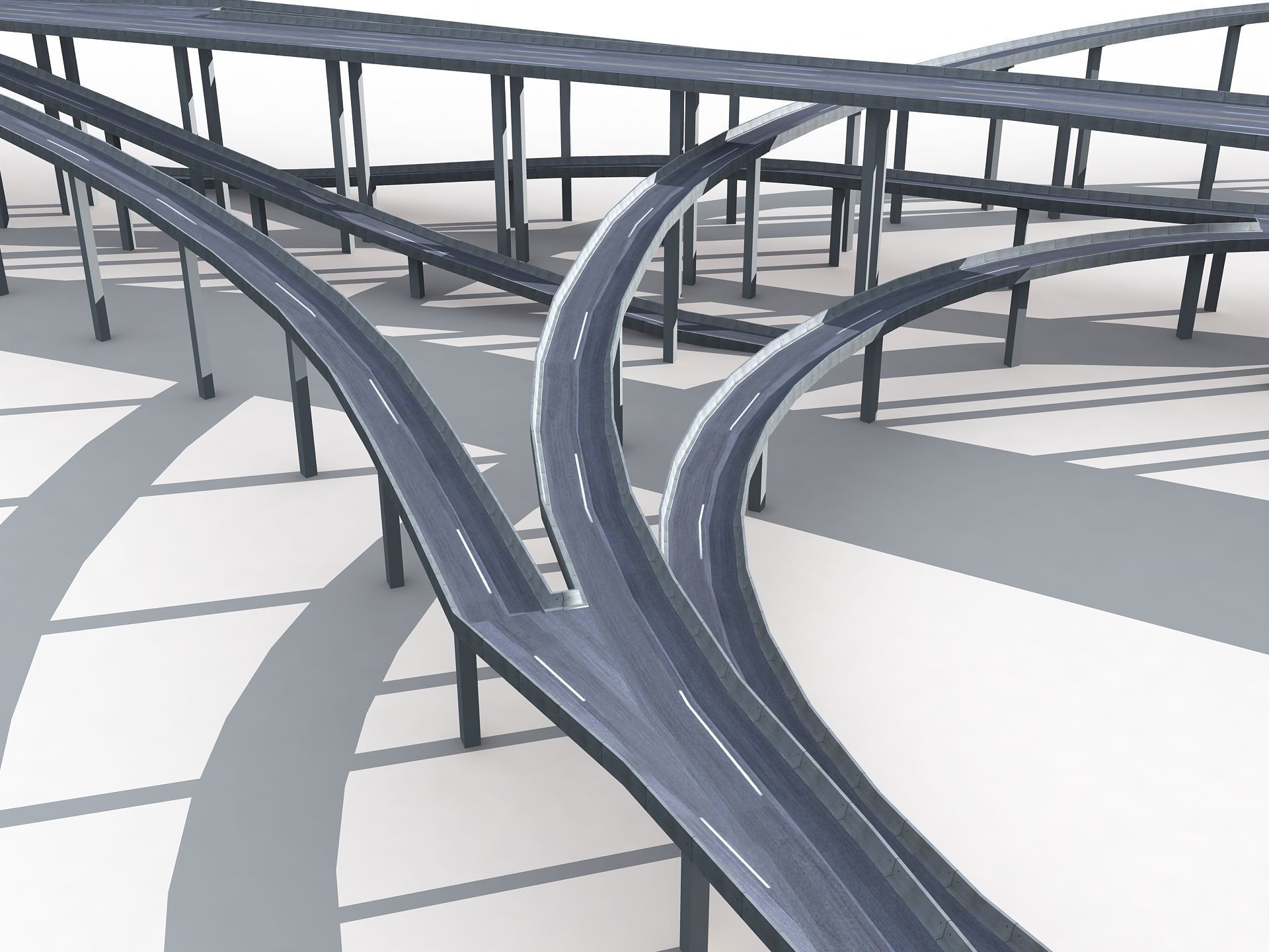 Highway Road Viaduct Flyover-08 3D model_2