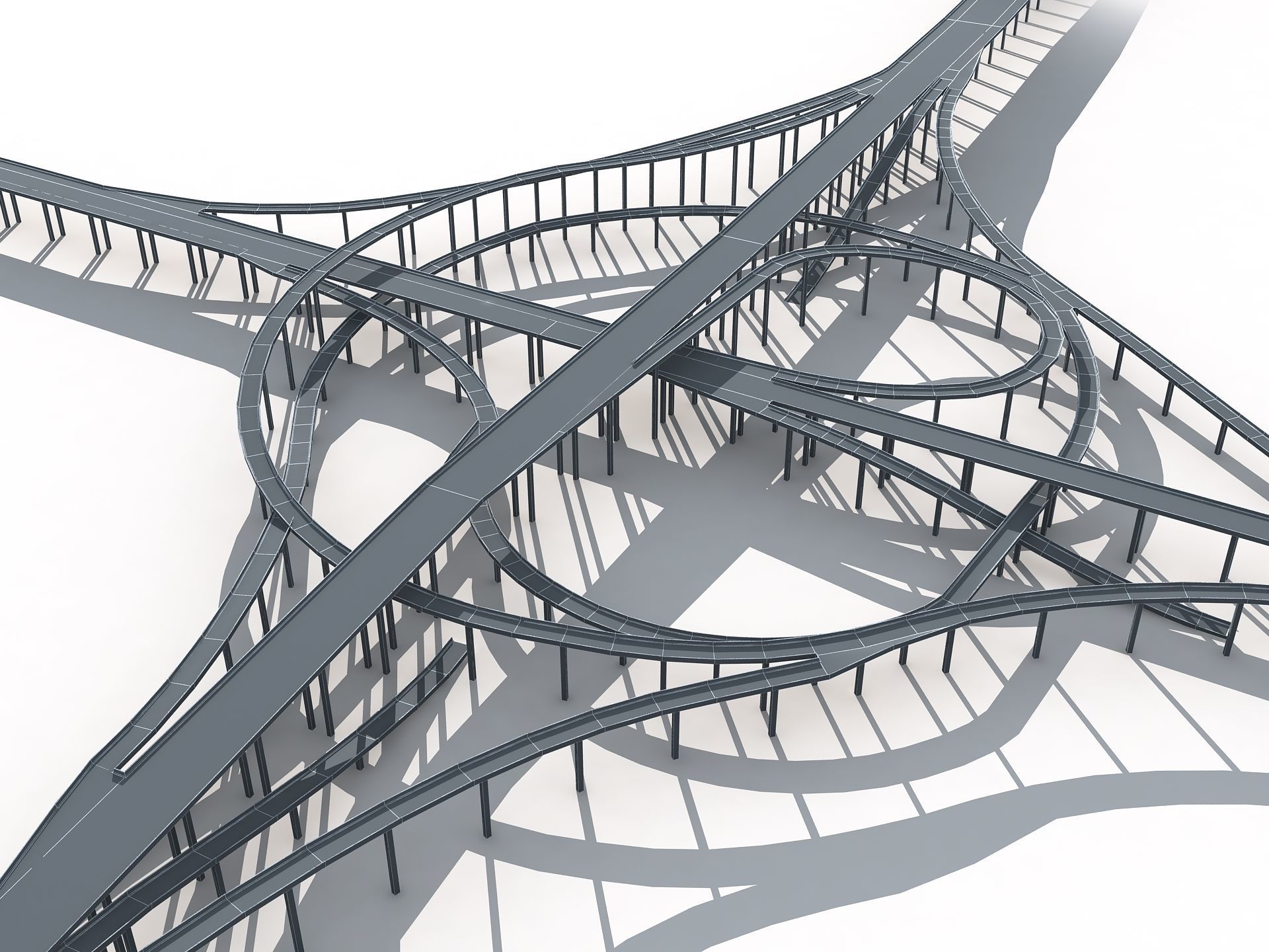 Highway Road Viaduct Flyover-08 3D model_12