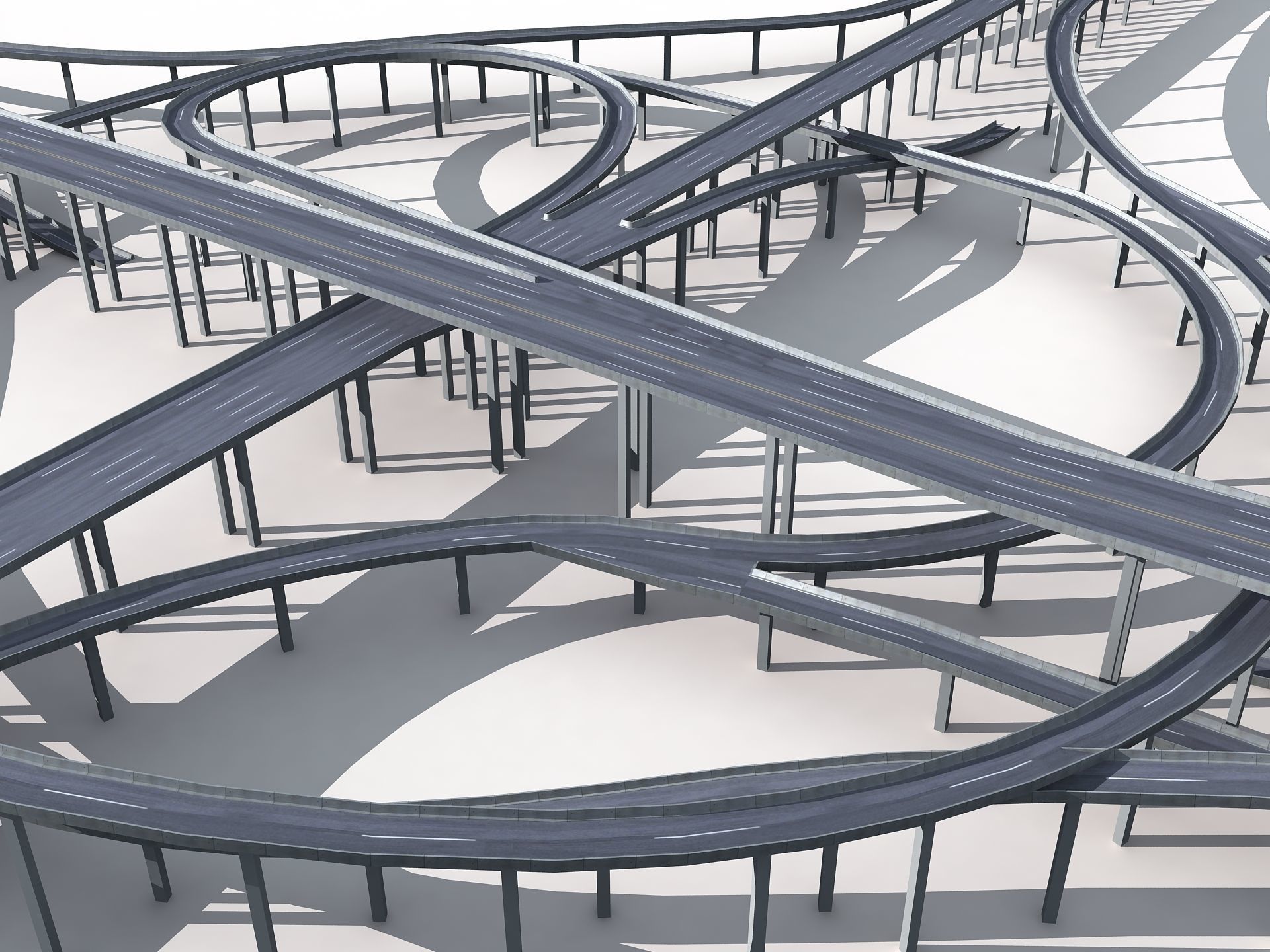 Highway Road Viaduct Flyover-08 3D model_6