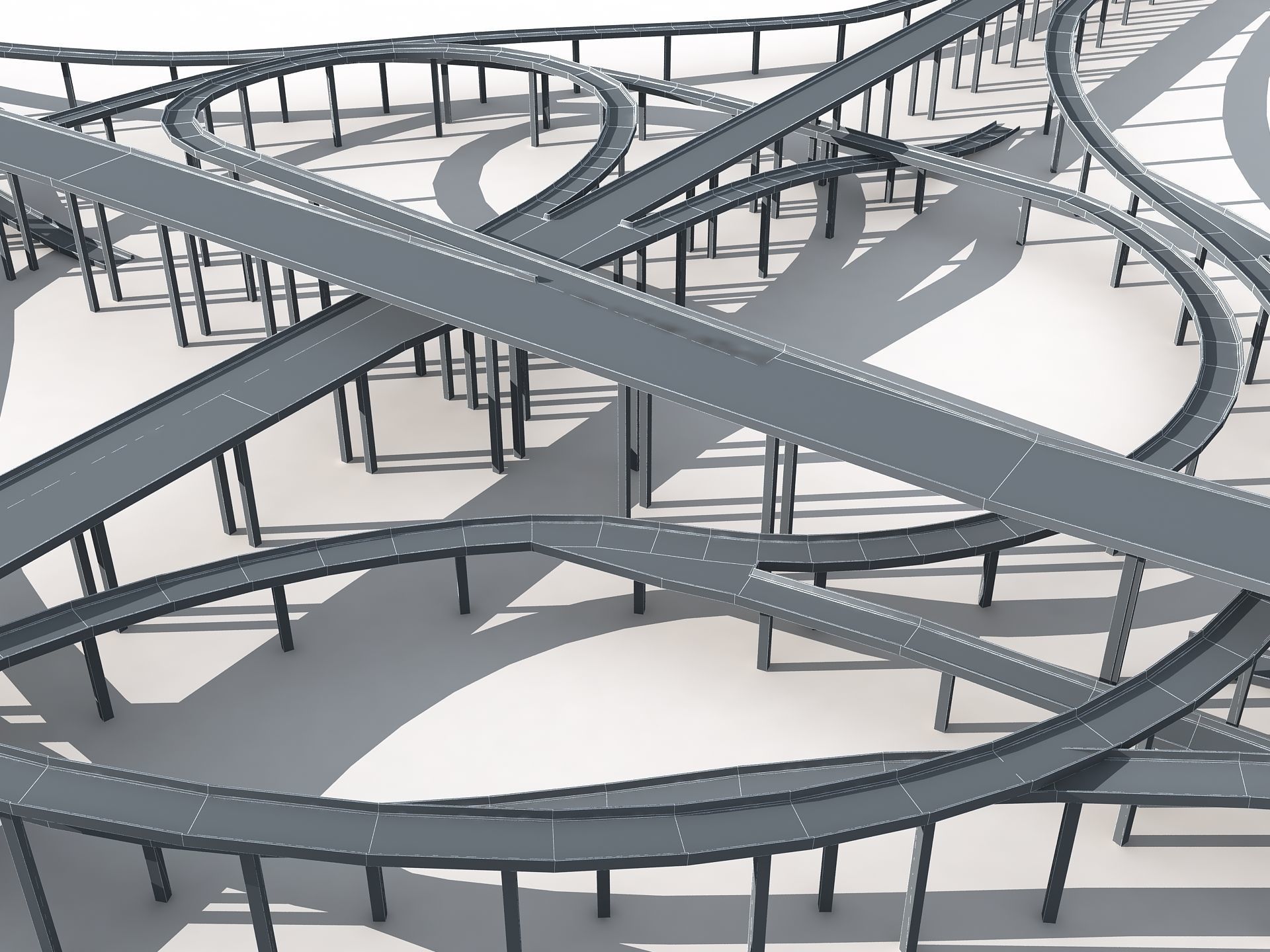 Highway Road Viaduct Flyover-08 3D model_7