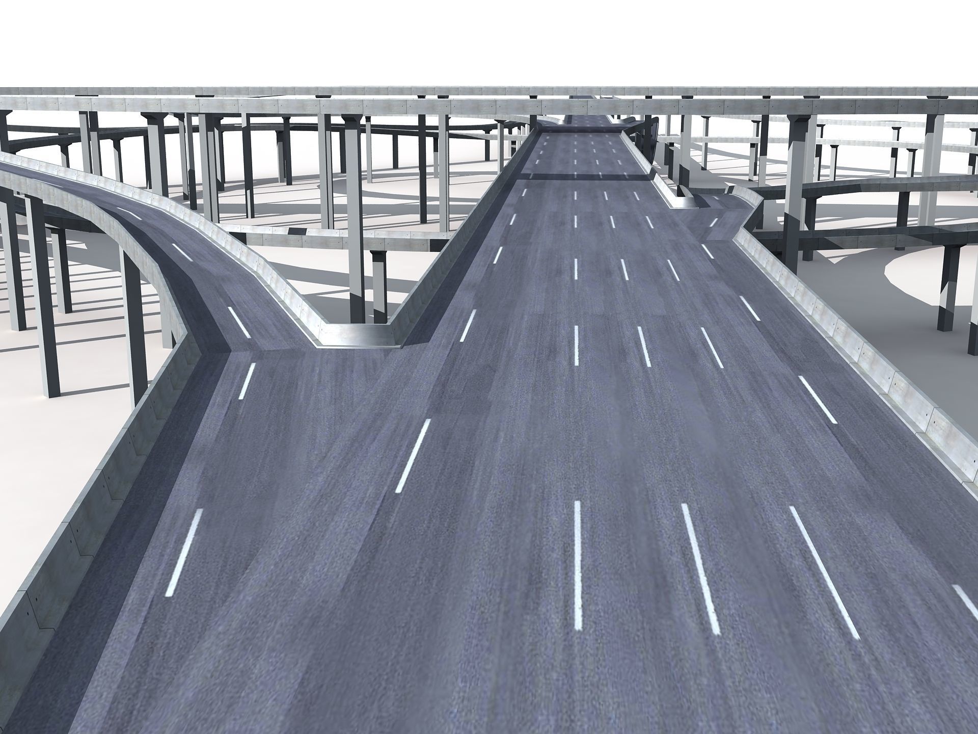 Highway Road Viaduct Flyover-08 3D model_19