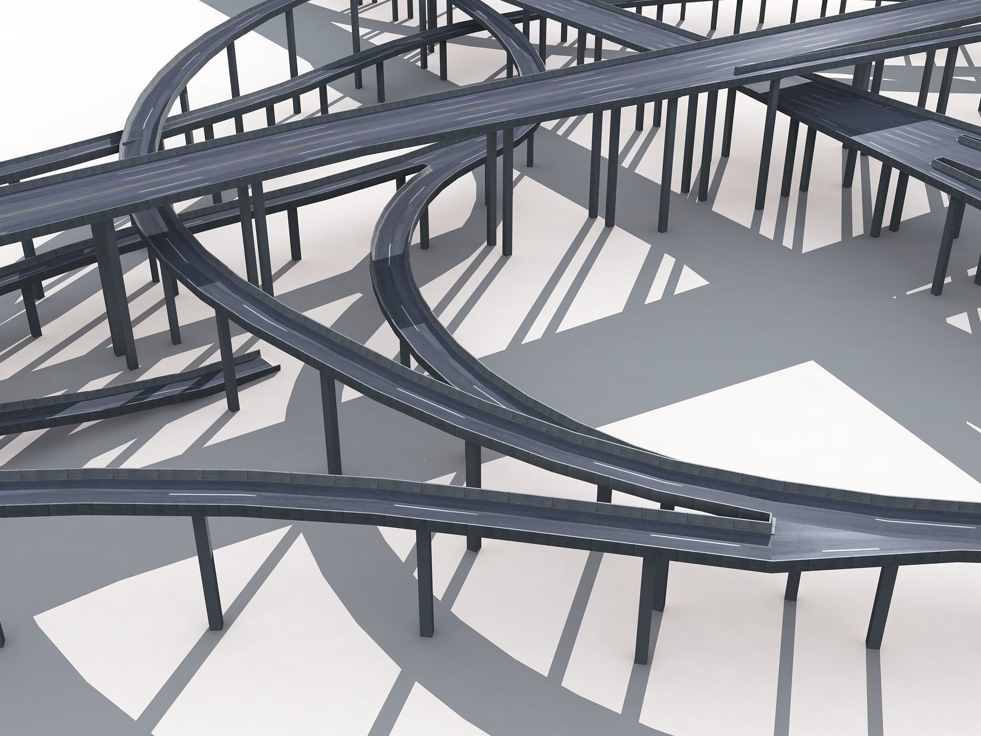 Highway Road Viaduct Flyover-08 3D model_10