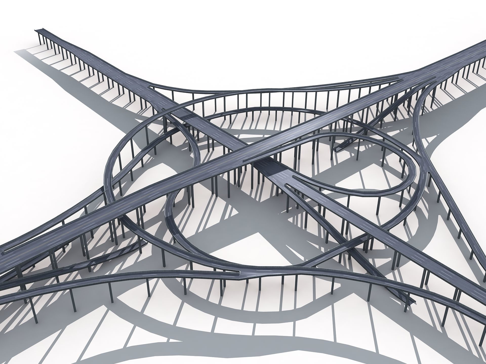 Highway Road Viaduct Flyover-08 3D model_21