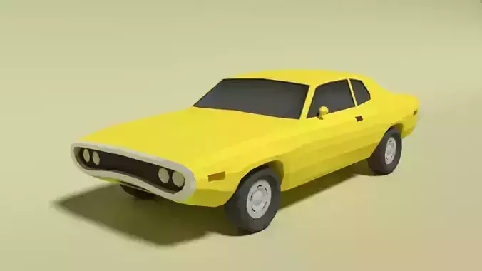 Low Poly Cartoon Plymouth Satellite Sebring 1971 Car Low-poly 3D model