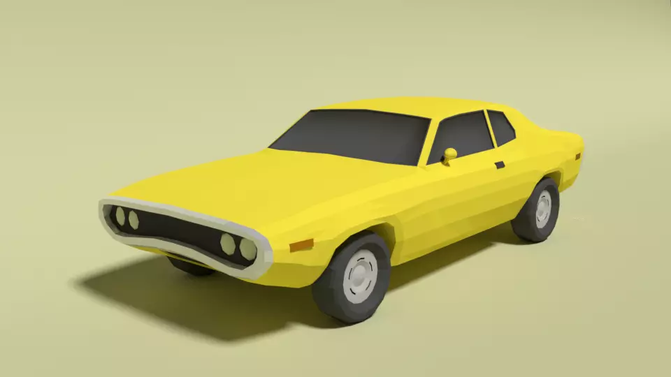 Low Poly Cartoon Plymouth Satellite Sebring 1971 Car Low-poly 3D model