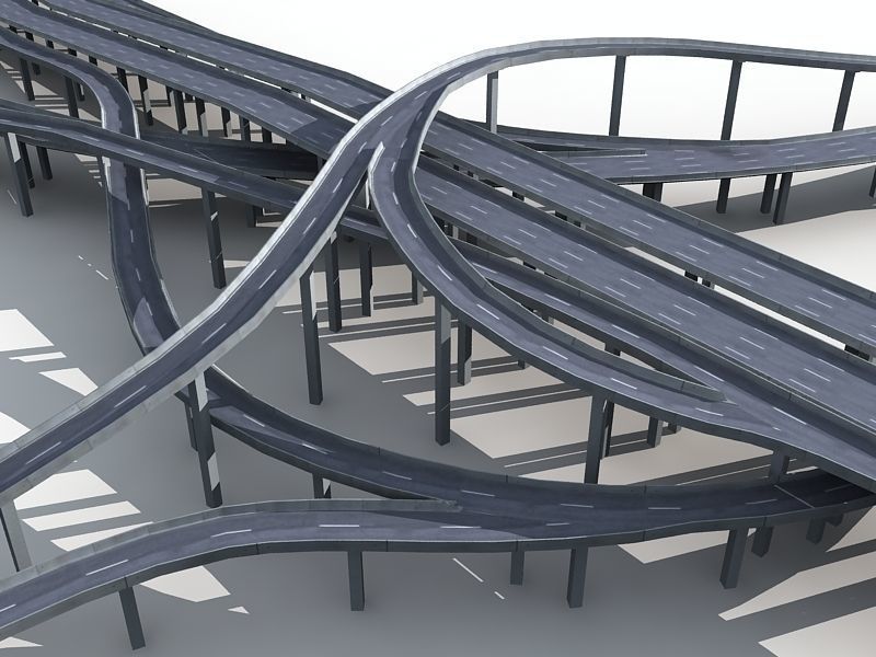 Highway Road Viaduct Flyover-09 3D model_18