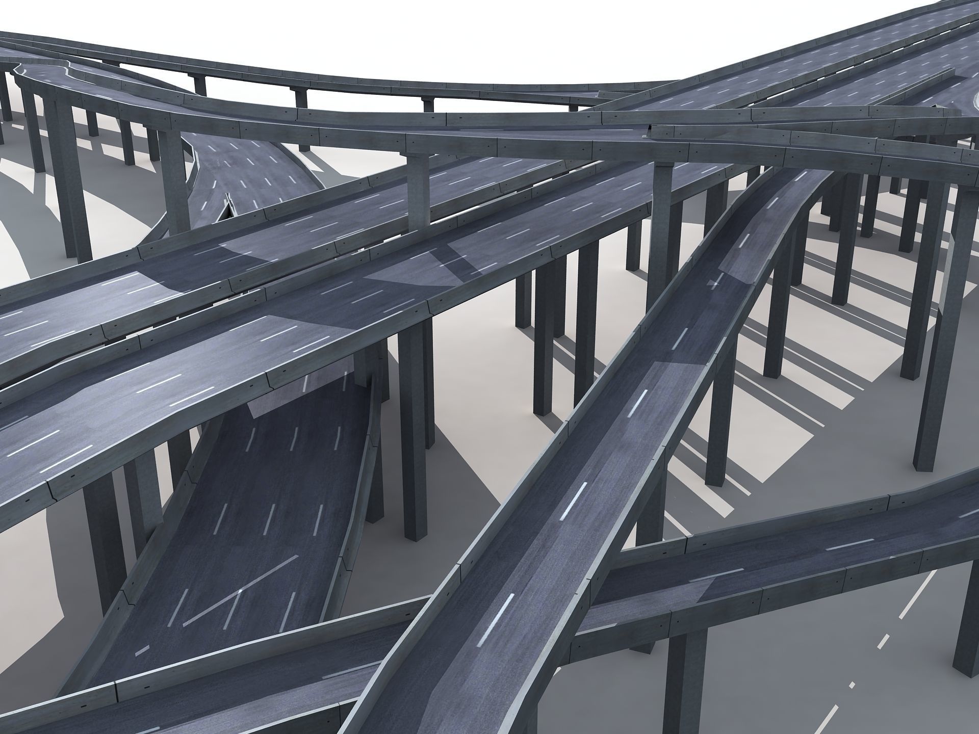 Highway Road Viaduct Flyover-09 3D model_4