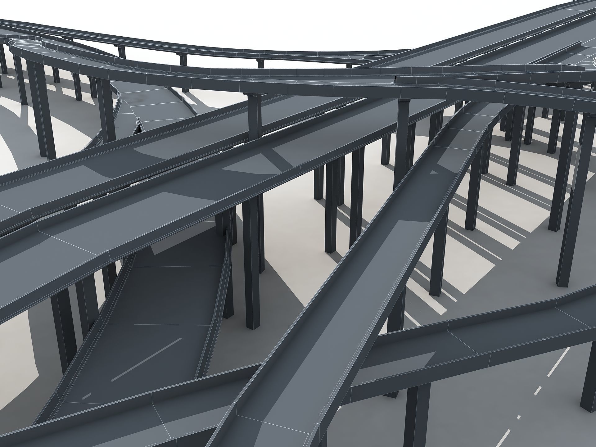 Highway Road Viaduct Flyover-09 3D model_5