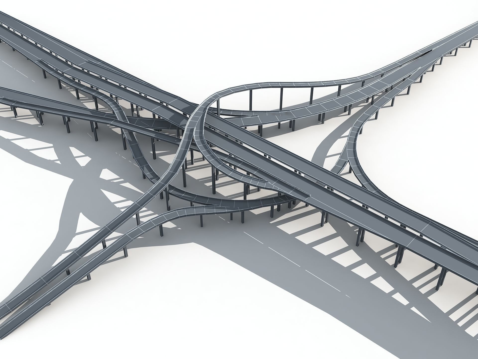 Highway Road Viaduct Flyover-09 3D model_10