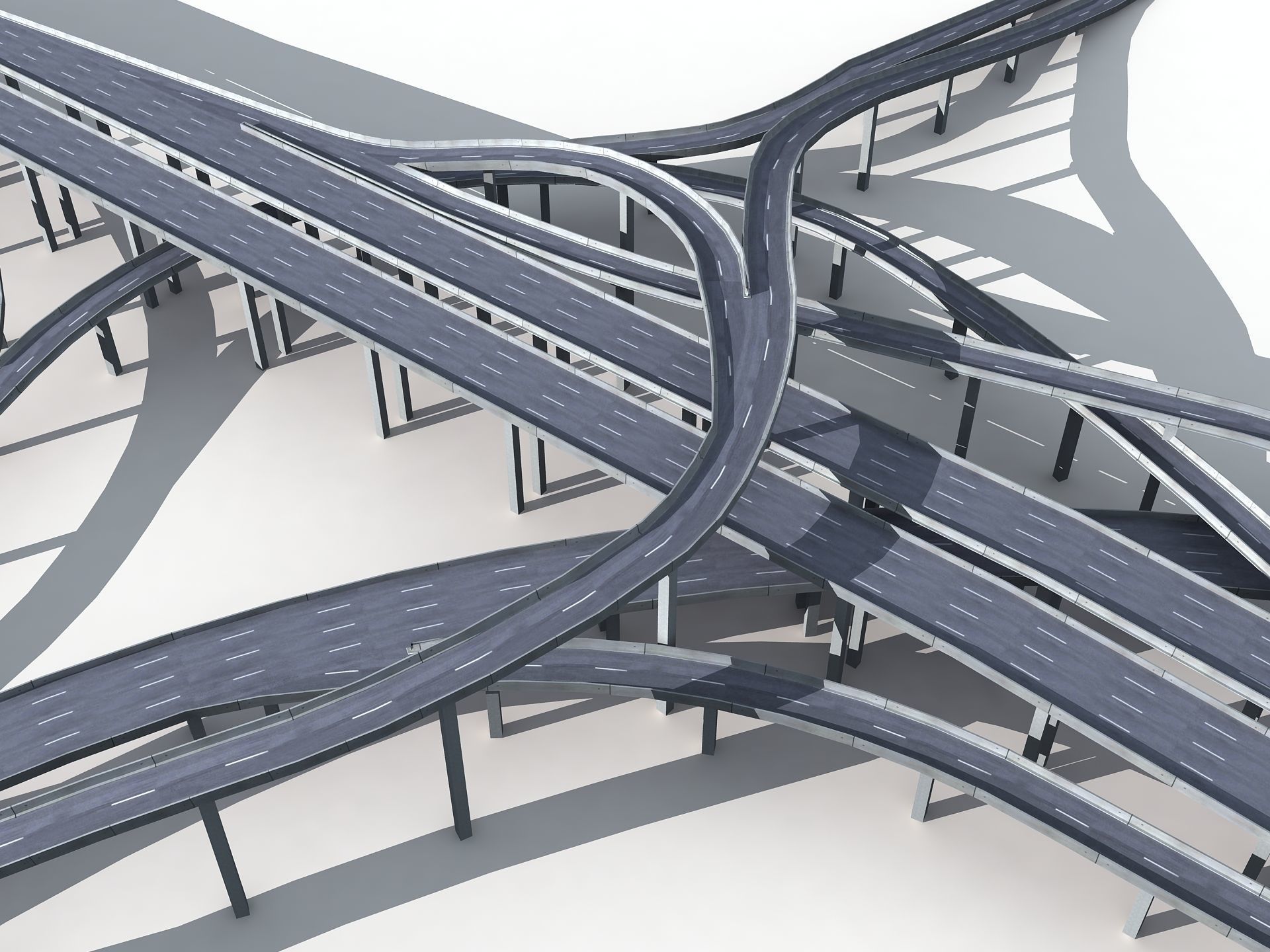 Highway Road Viaduct Flyover-09 3D model_6
