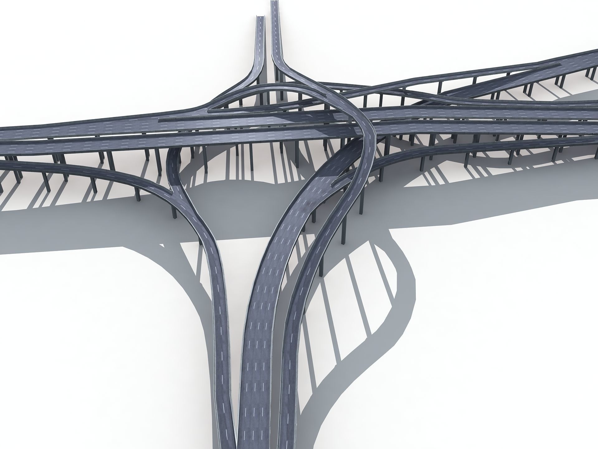 Highway Road Viaduct Flyover-09 3D model_7