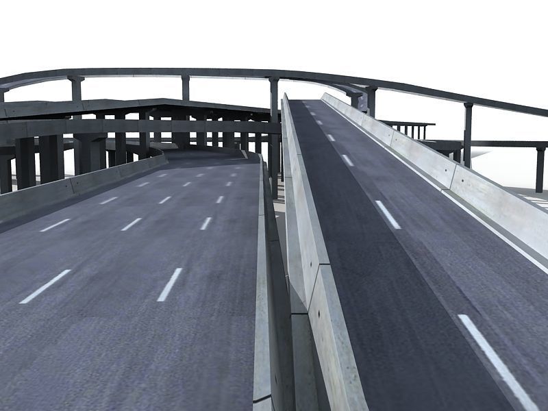Highway Road Viaduct Flyover-09 3D model_17