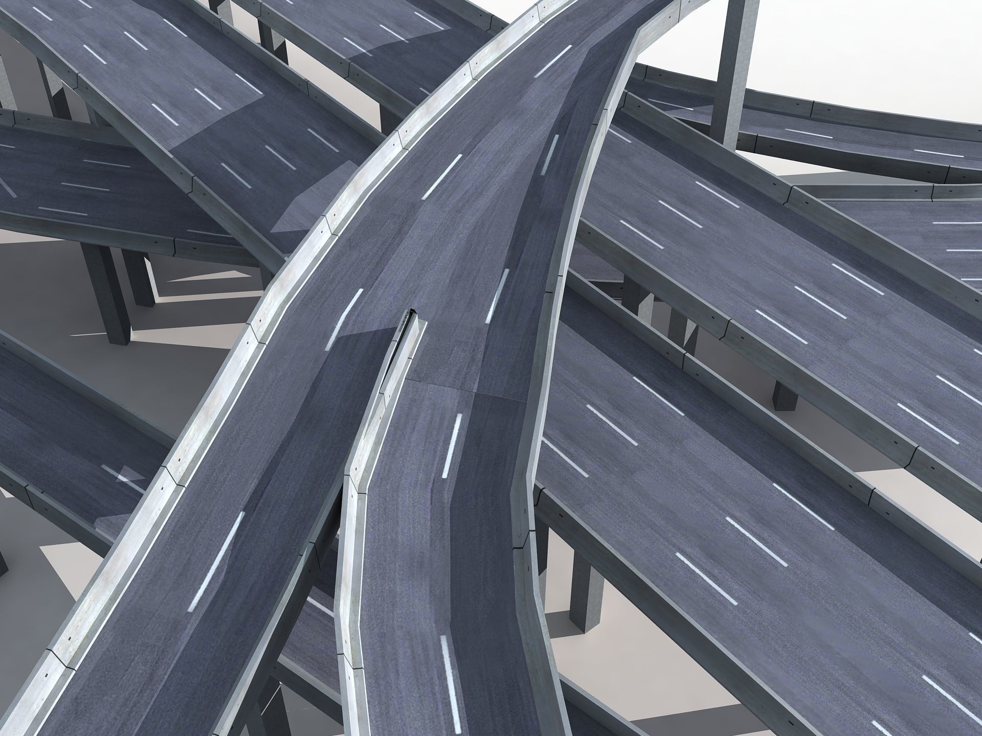 Highway Road Viaduct Flyover-09 3D model_11