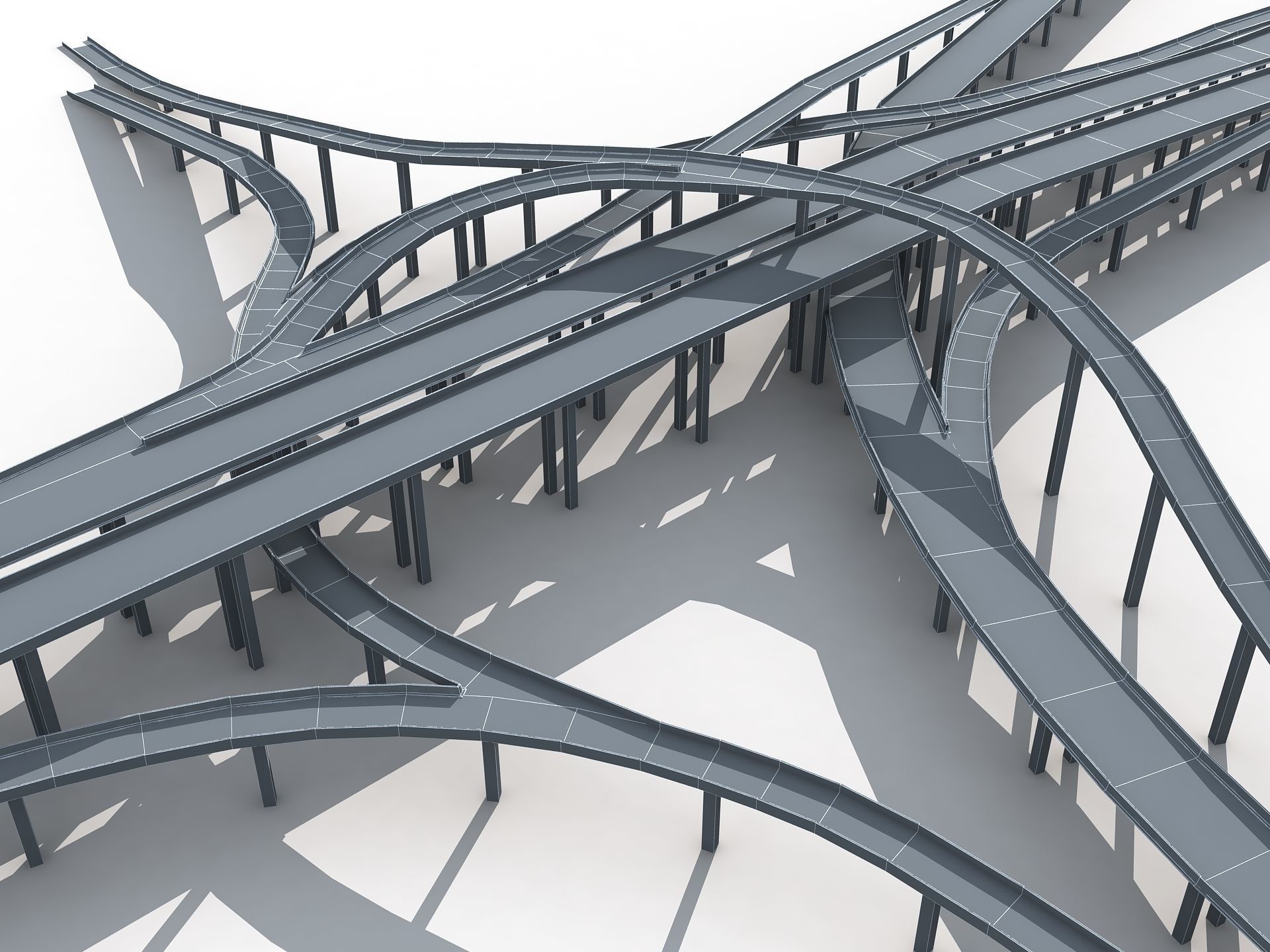 Highway Road Viaduct Flyover-09 3D model_3