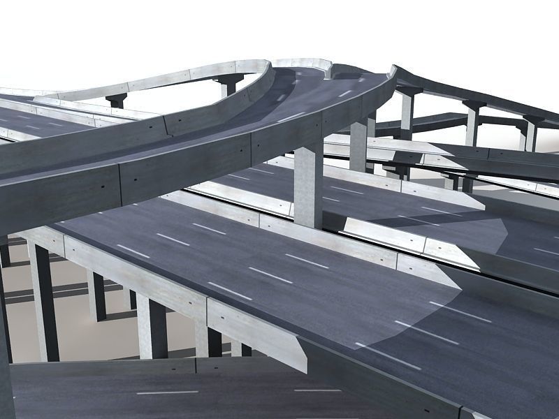 Highway Road Viaduct Flyover-09 3D model_15
