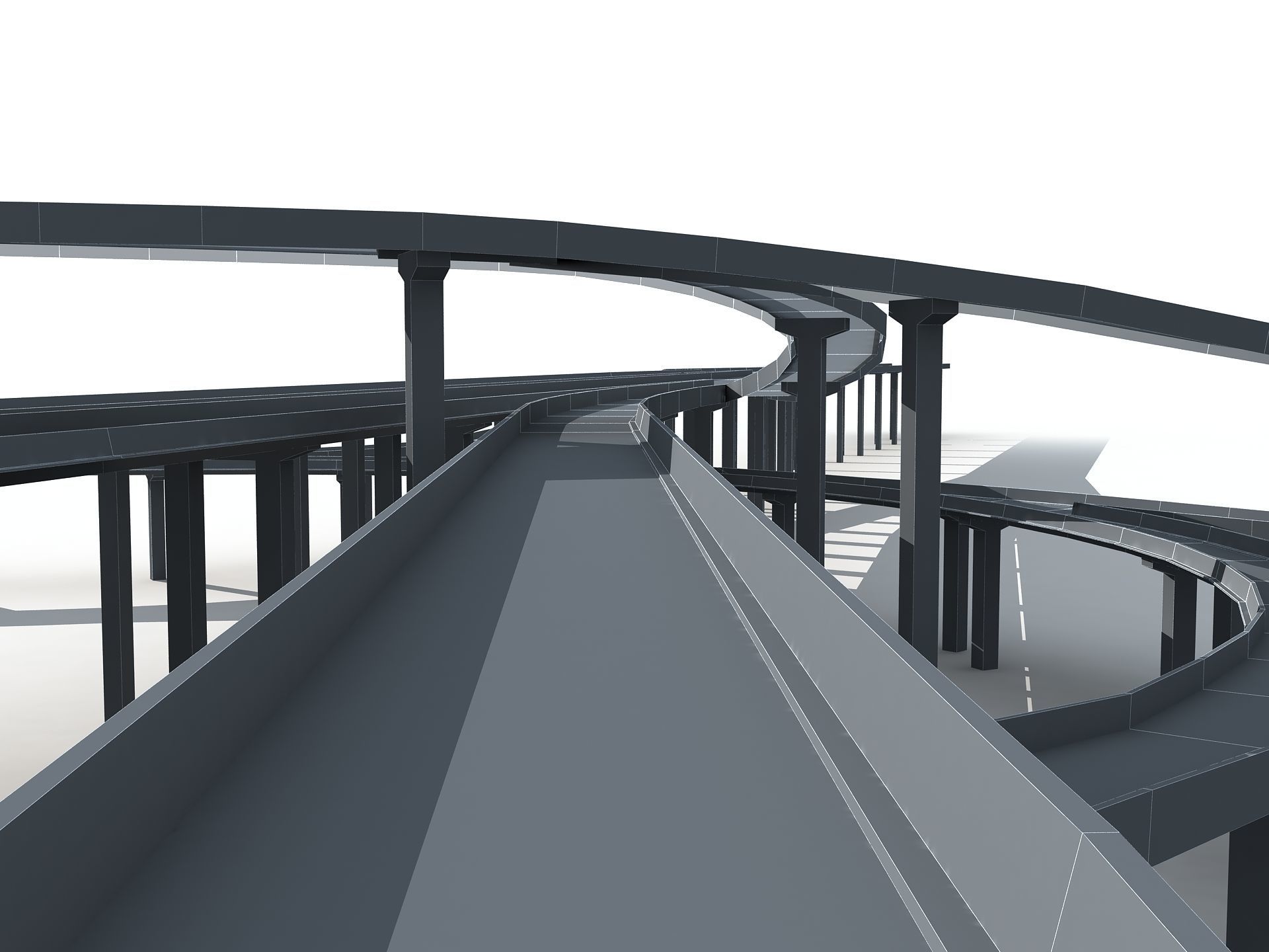 Highway Road Viaduct Flyover-09 3D model_14