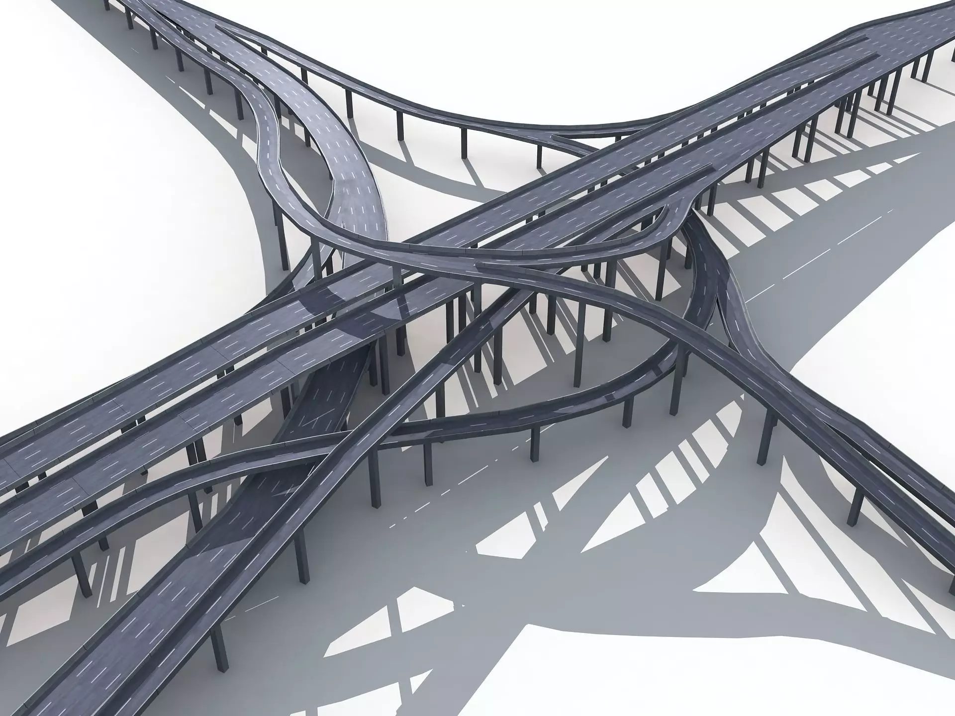 Highway Road Viaduct Flyover-09 3D model_0