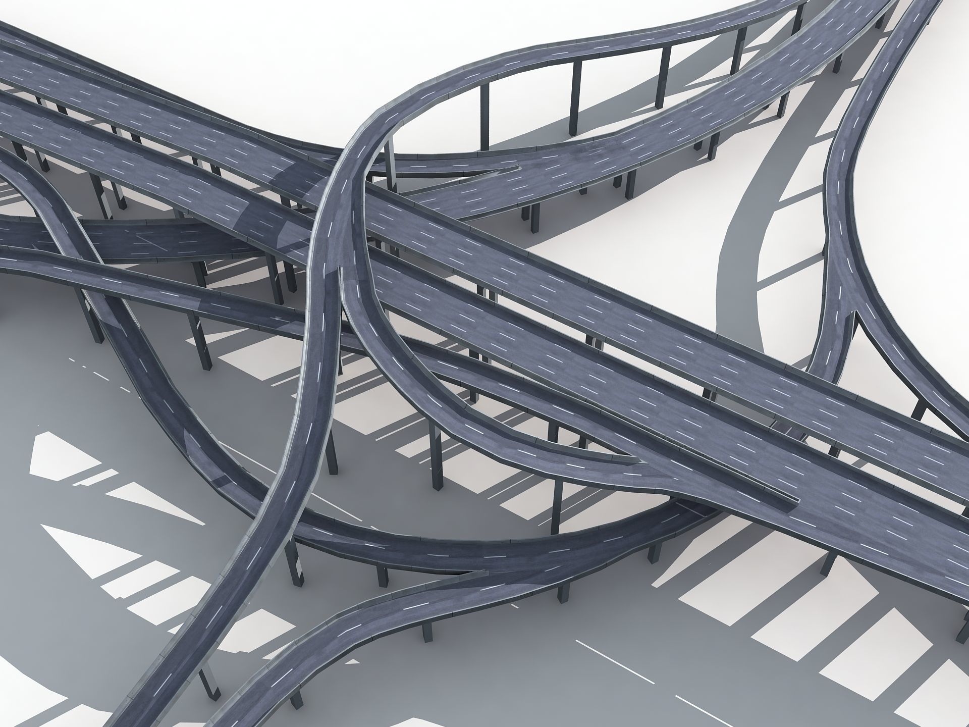 Highway Road Viaduct Flyover-09 3D model_12