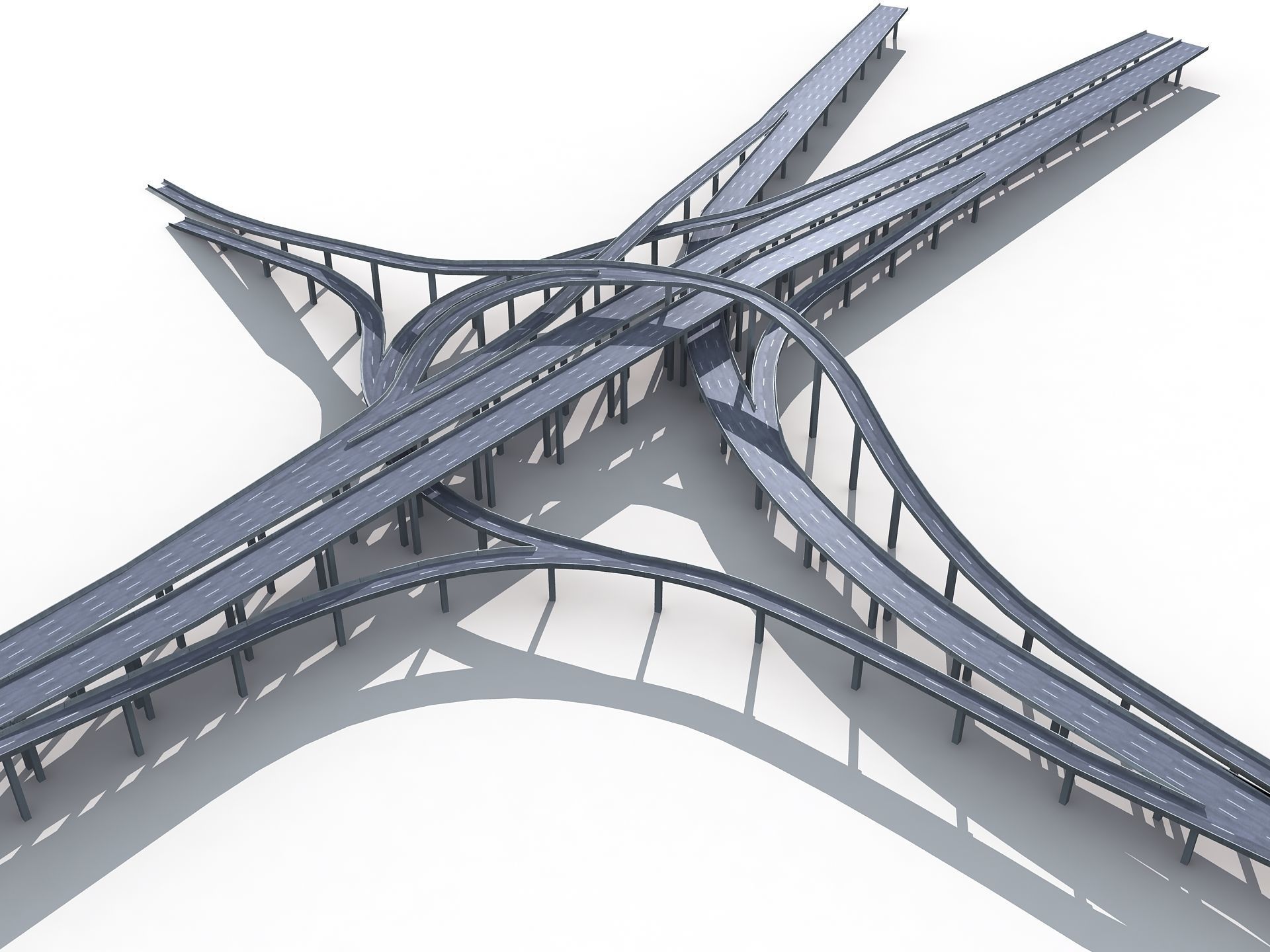 Highway Road Viaduct Flyover-09 3D model_1