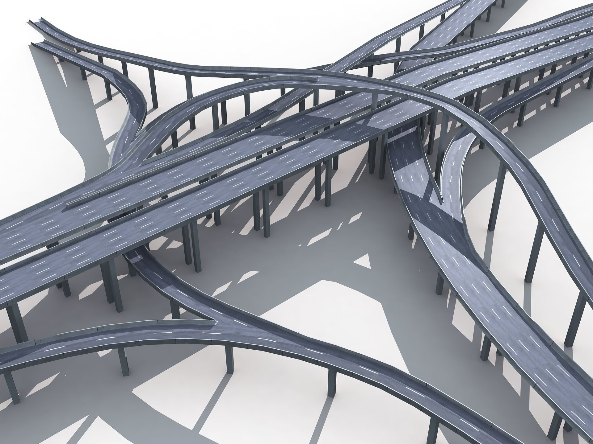 Highway Road Viaduct Flyover-09 3D model_2