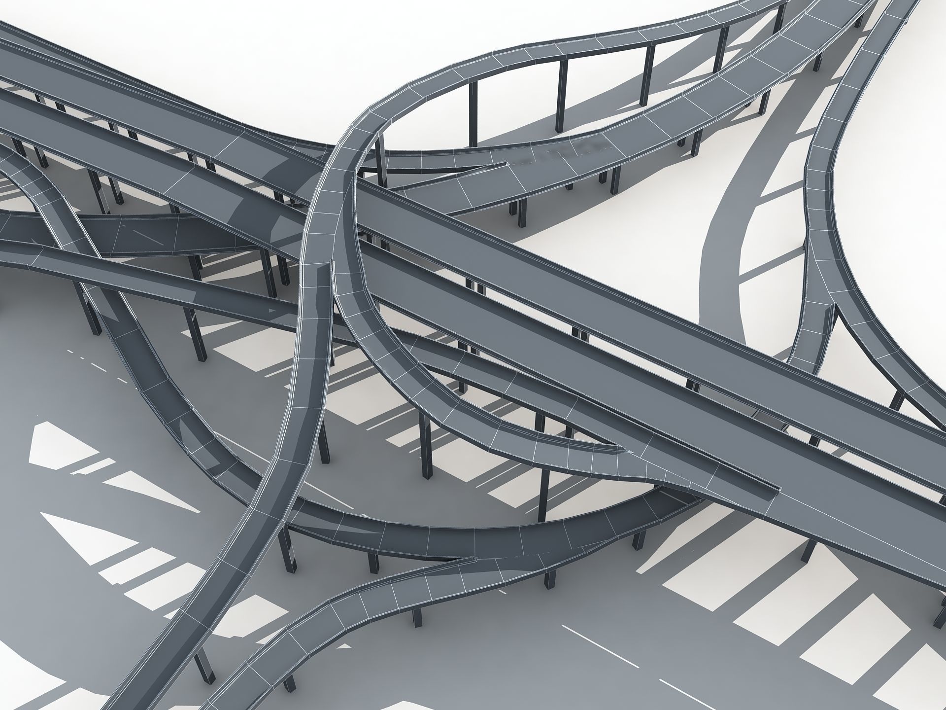 Highway Road Viaduct Flyover-09 3D model_13