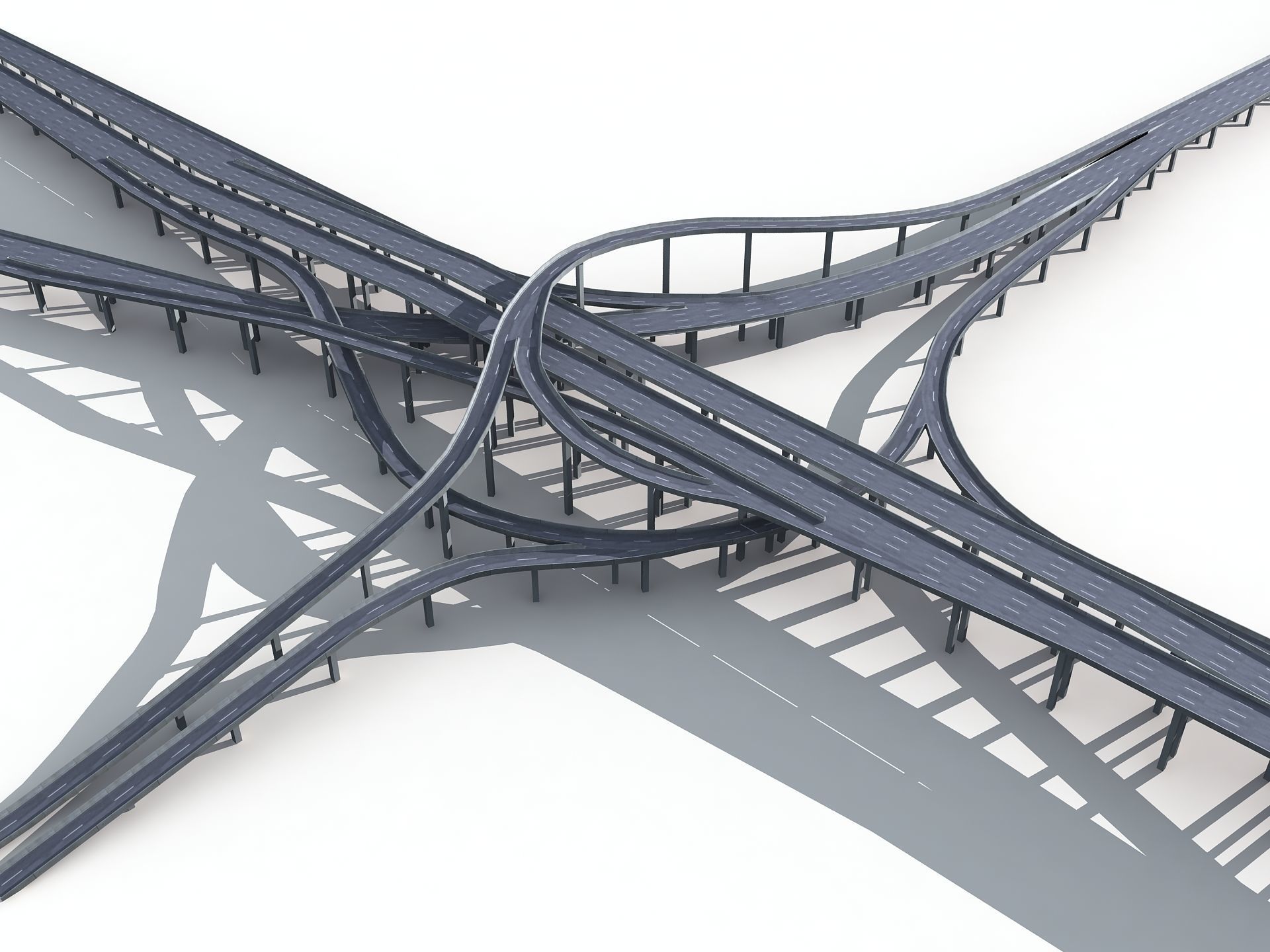 Highway Road Viaduct Flyover-09 3D model_9