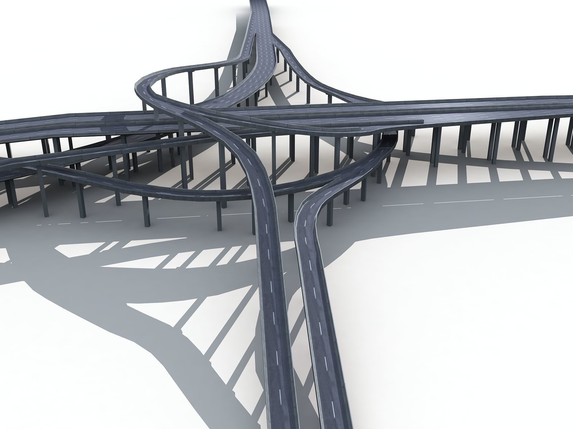 Highway Road Viaduct Flyover-09 3D model_19