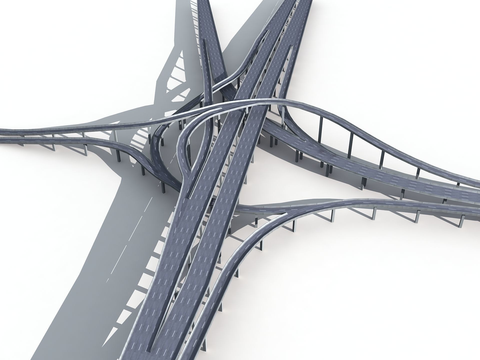 Highway Road Viaduct Flyover-09 3D model_8