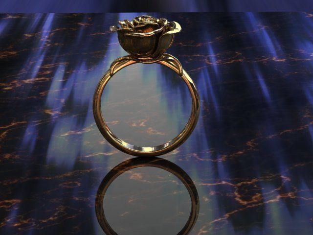 rozering gold rose ring 3D print model_4