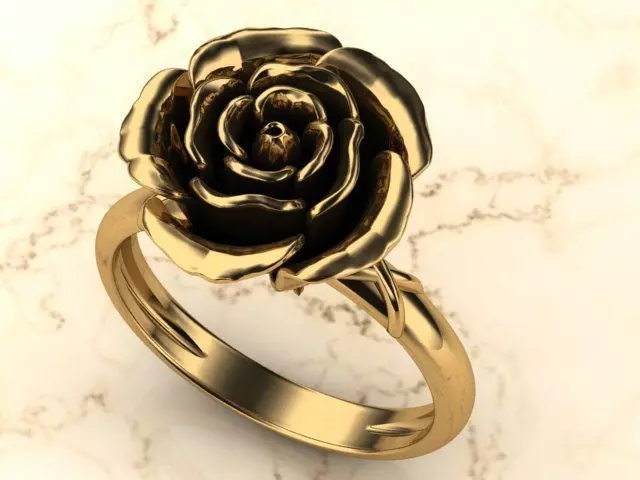 rozering gold rose ring 3D print model_0
