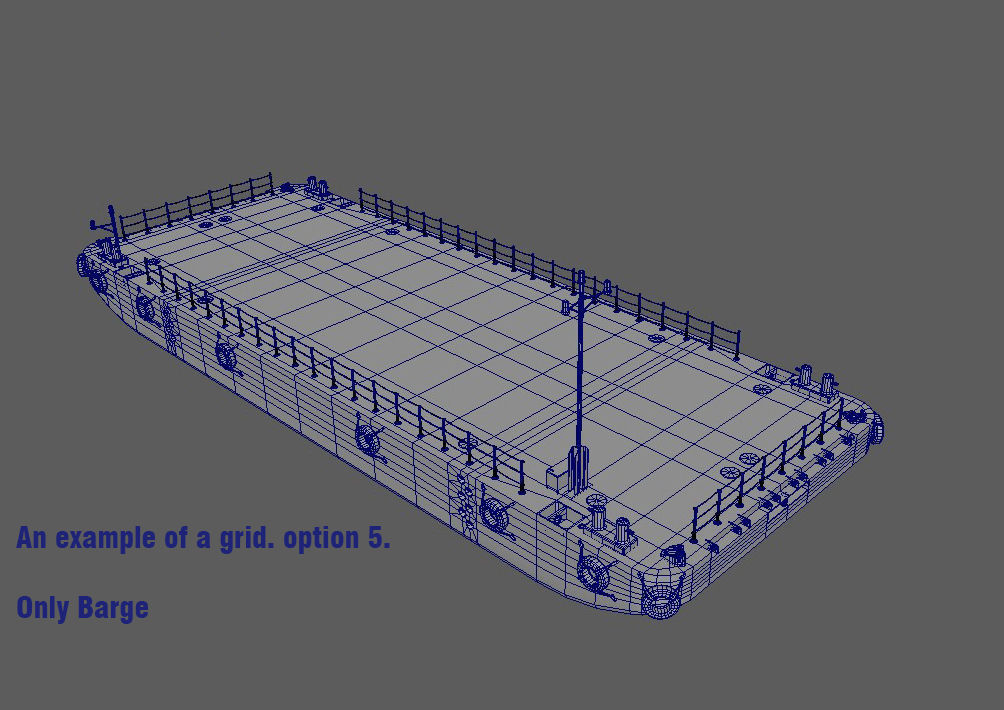Pontoon  with jack-up and crane  3D model_5