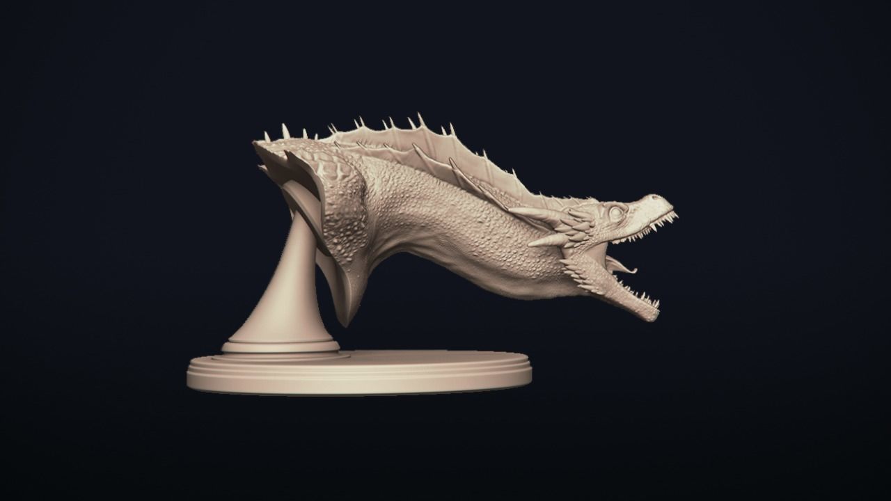 Dragon Bust - Game of Thrones - Drogon - 3D print model_8