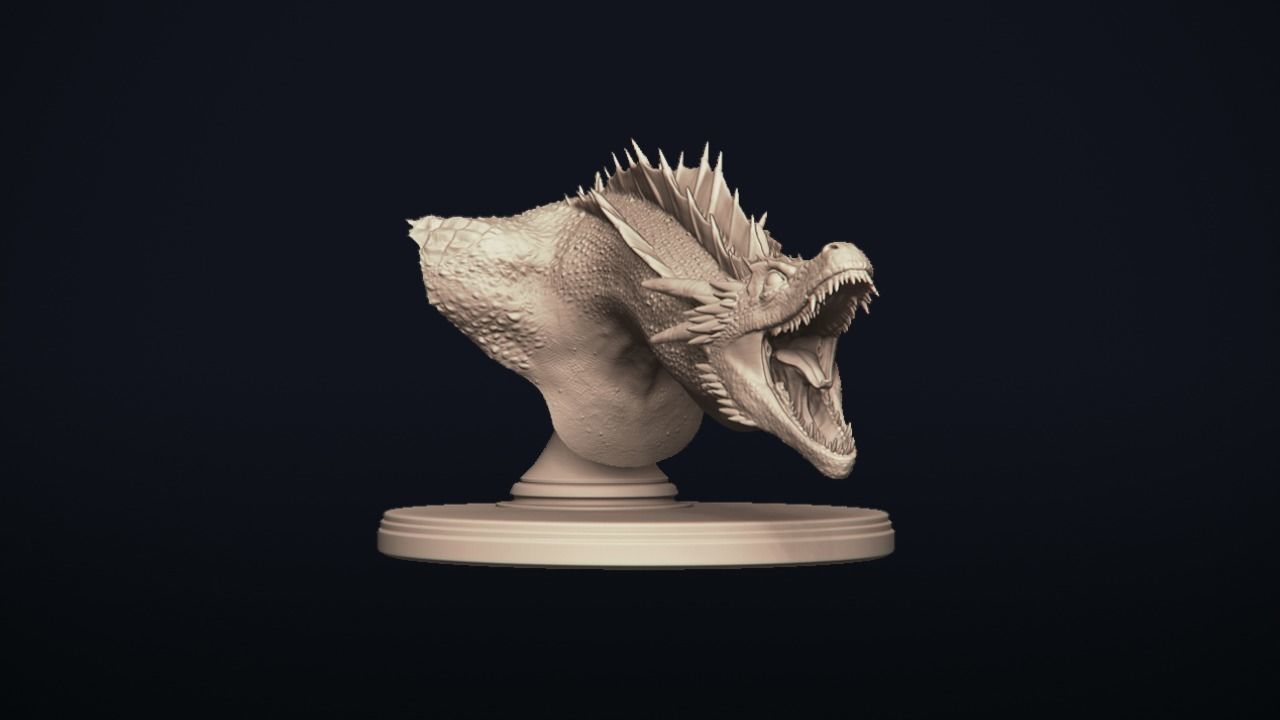 Dragon Bust - Game of Thrones - Drogon - 3D print model_10