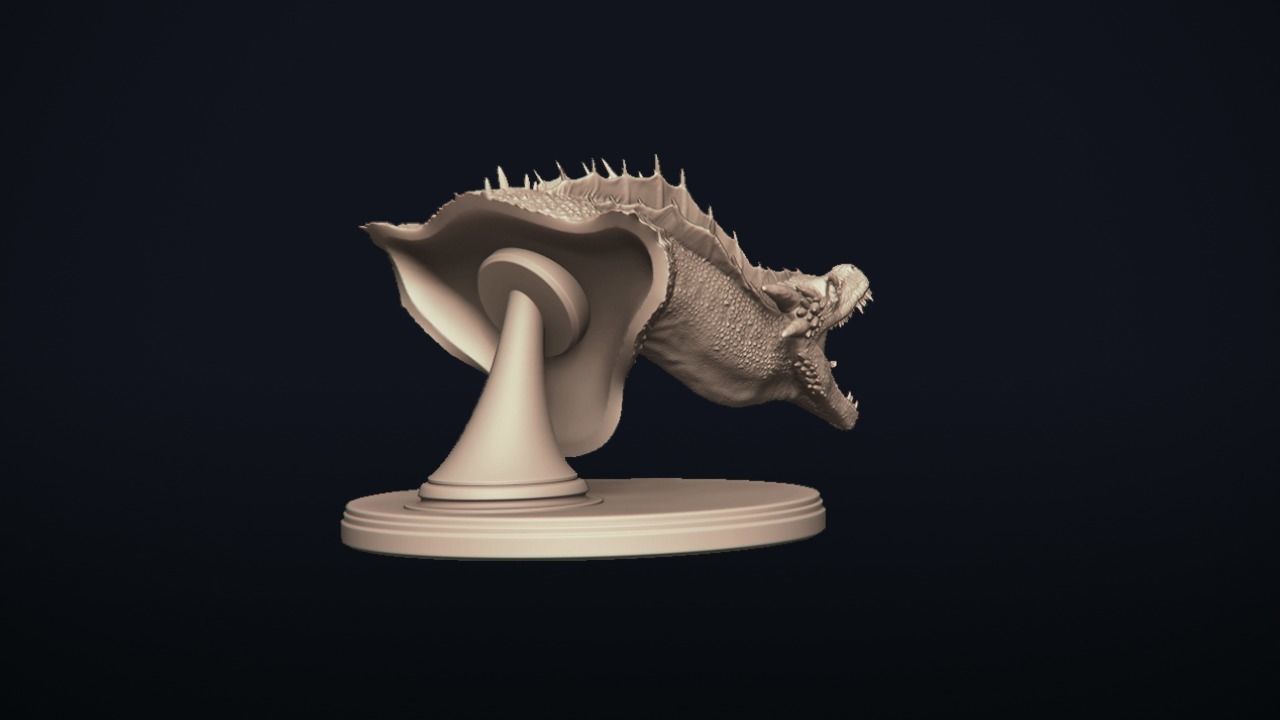 Dragon Bust - Game of Thrones - Drogon - 3D print model_7