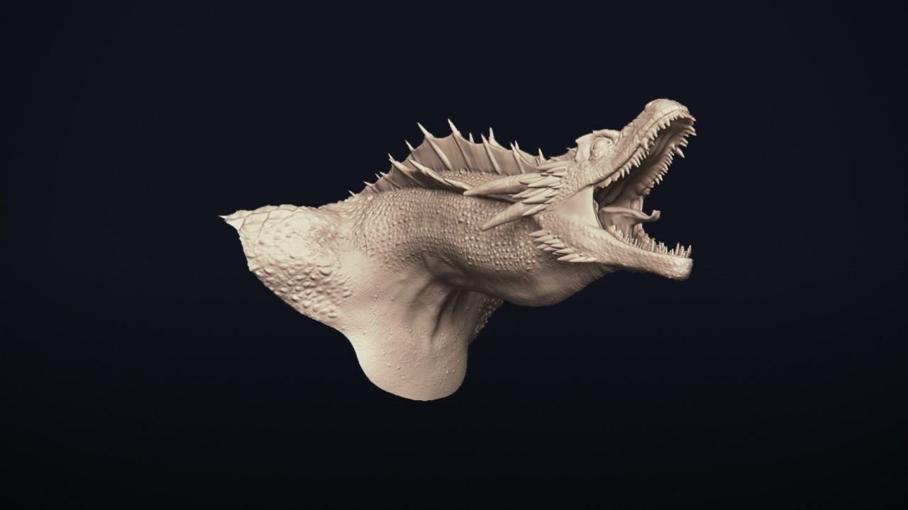 Dragon Bust - Game of Thrones - Drogon - 3D print model_14
