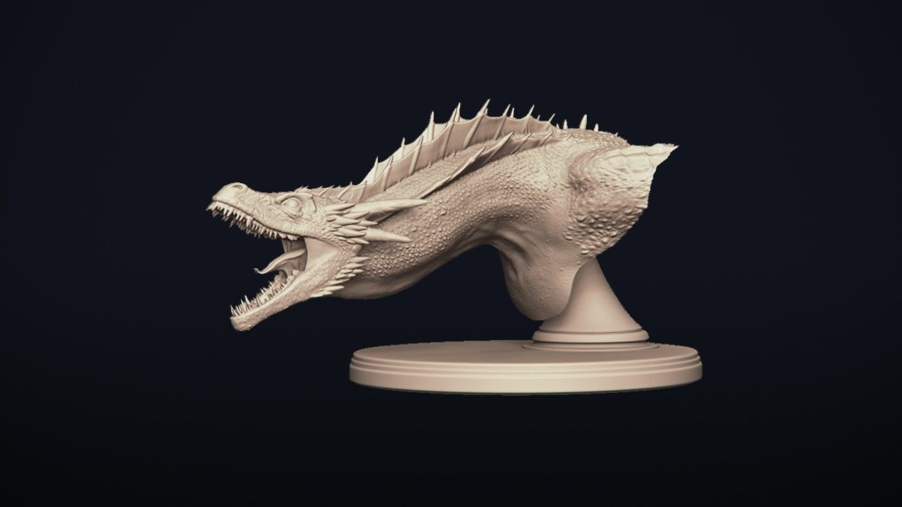 Dragon Bust - Game of Thrones - Drogon - 3D print model_4