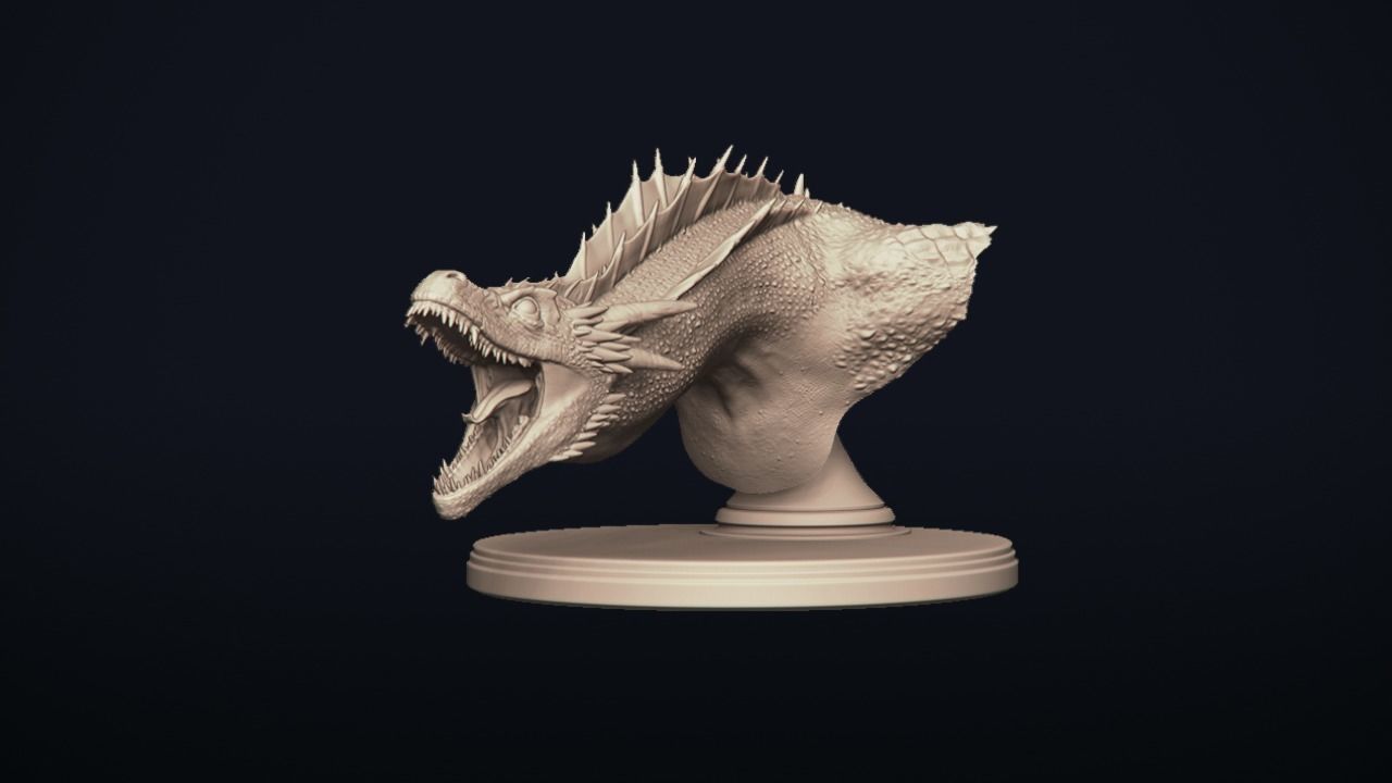 Dragon Bust - Game of Thrones - Drogon - 3D print model_3