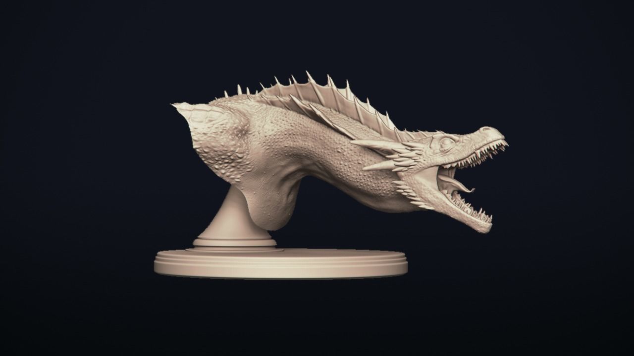Dragon Bust - Game of Thrones - Drogon - 3D print model_9