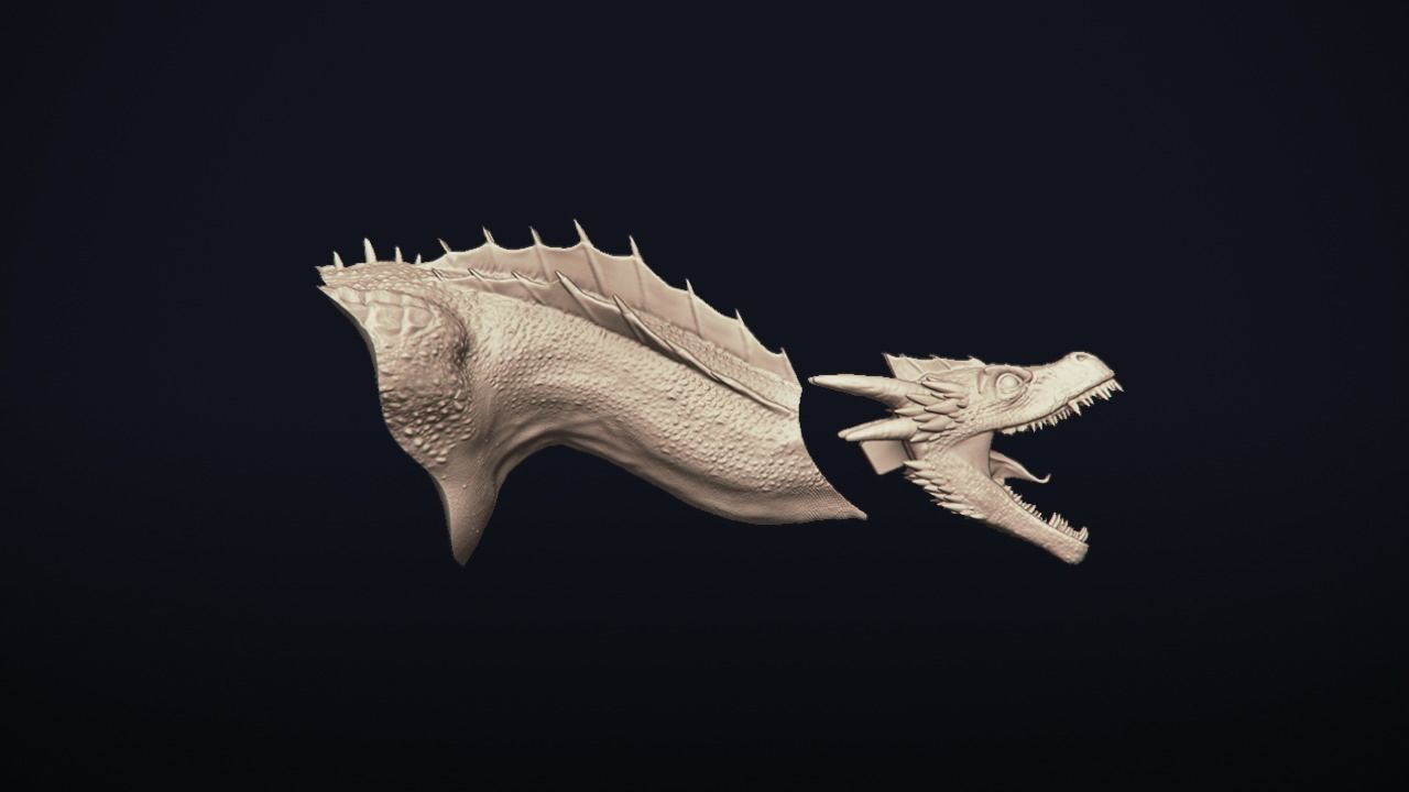 Dragon Bust - Game of Thrones - Drogon - 3D print model_13