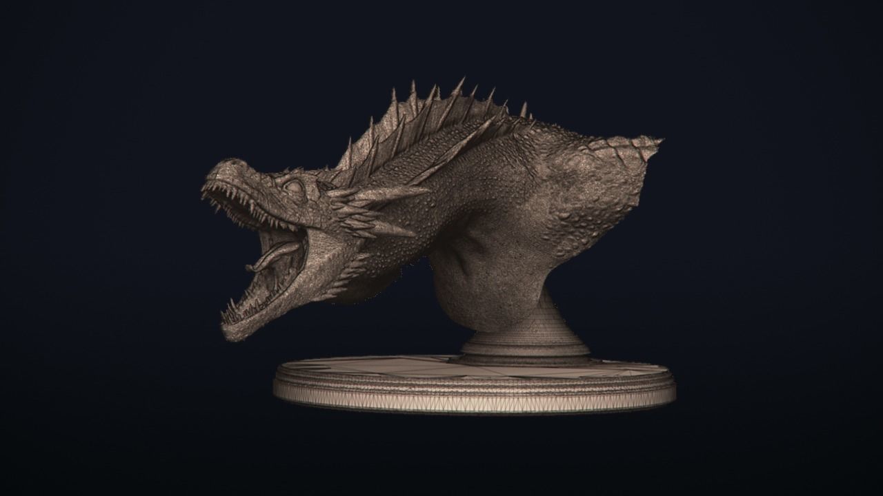 Dragon Bust - Game of Thrones - Drogon - 3D print model_26