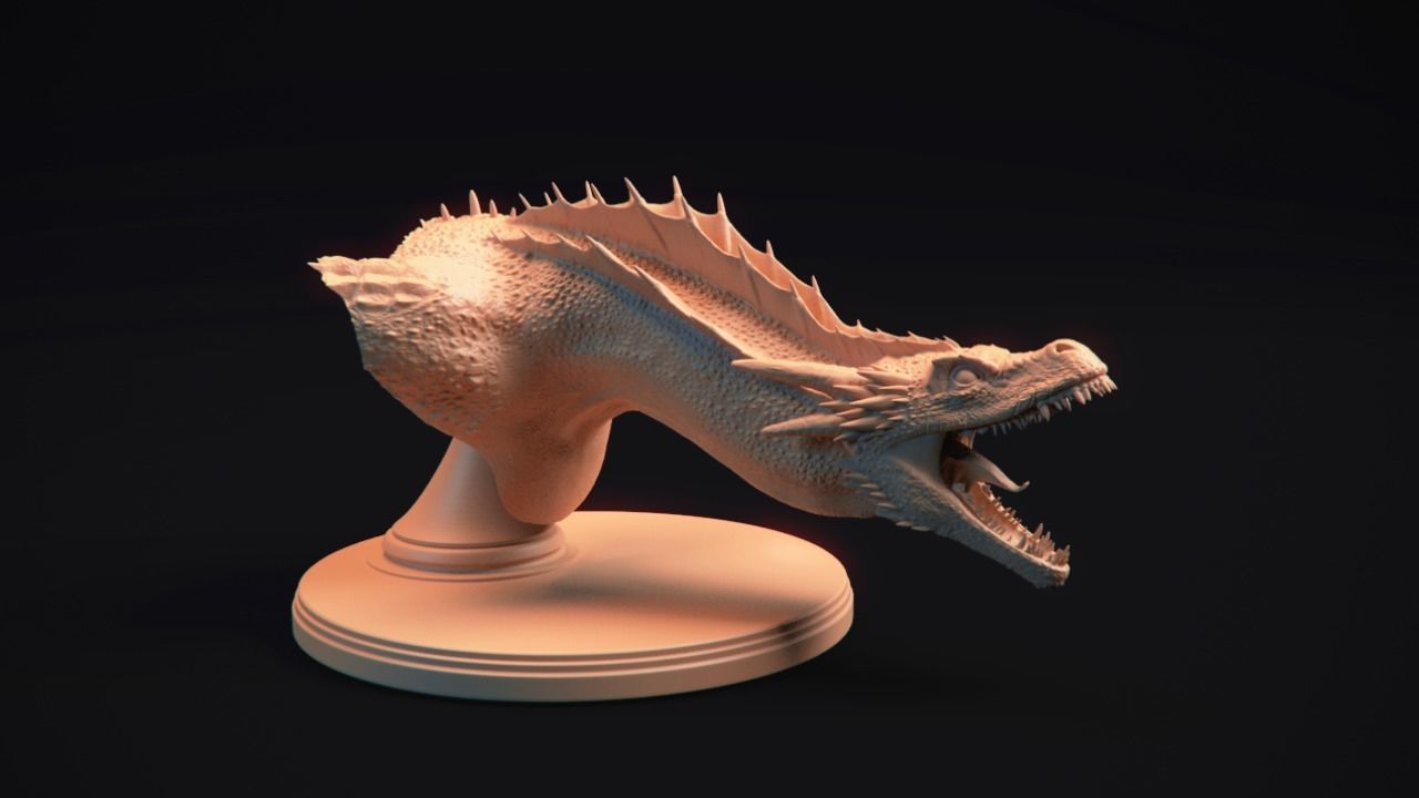 Dragon Bust - Game of Thrones - Drogon - 3D print model_1