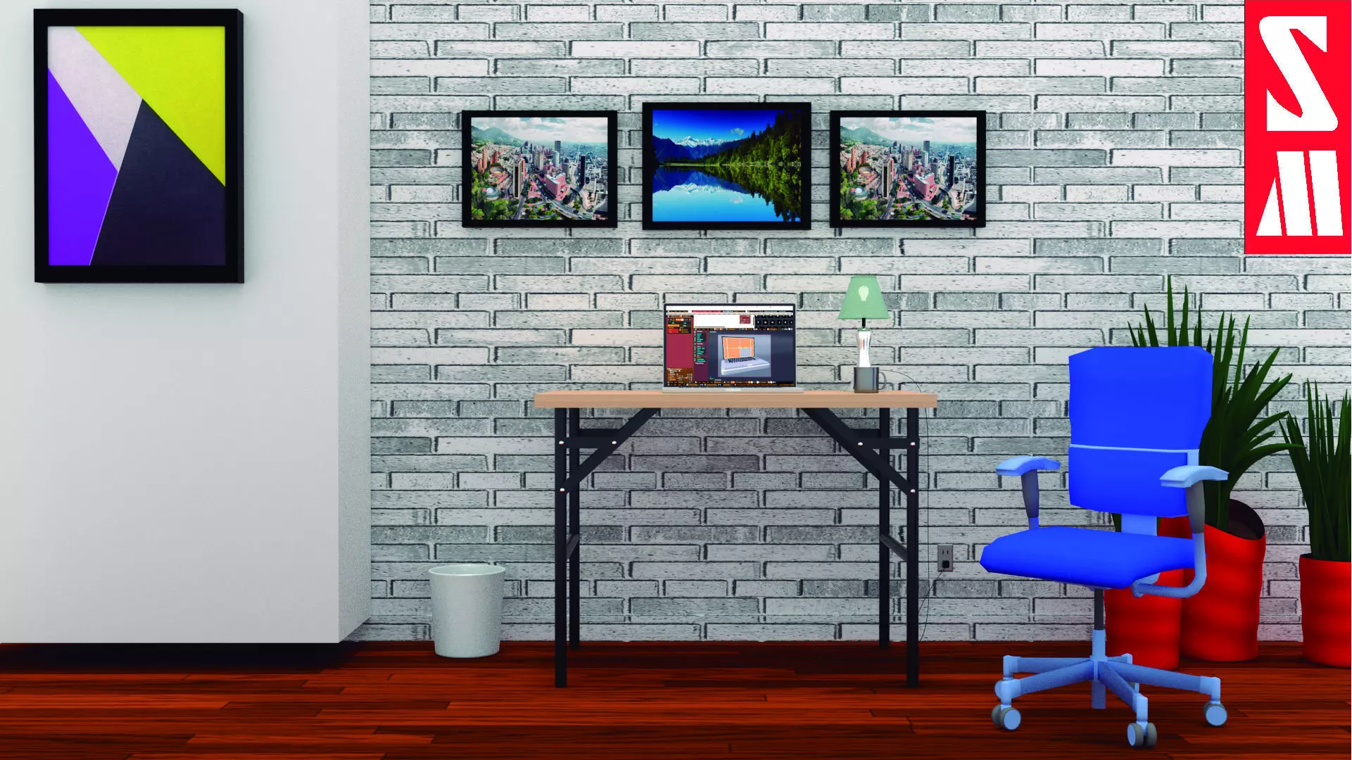 Mesa de Madera Pegable Free 3D model