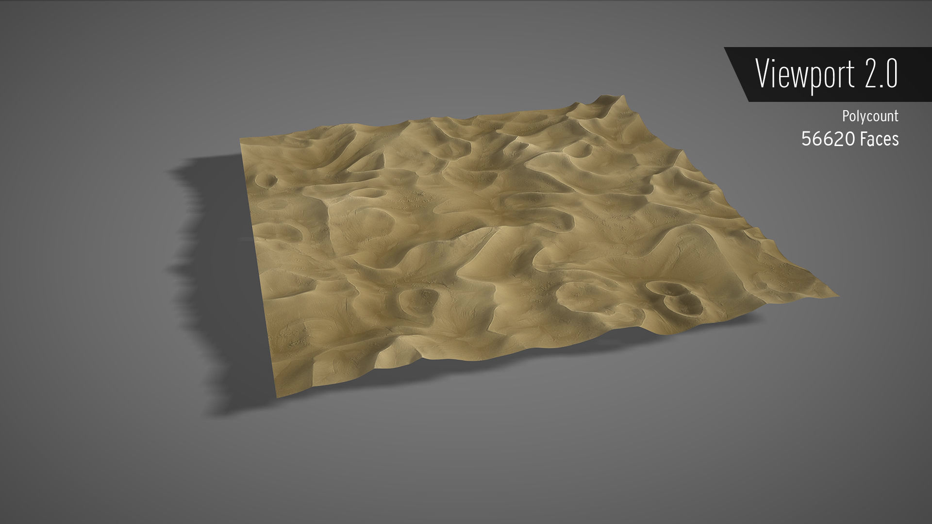 Desert sand Low-poly 3D model_7